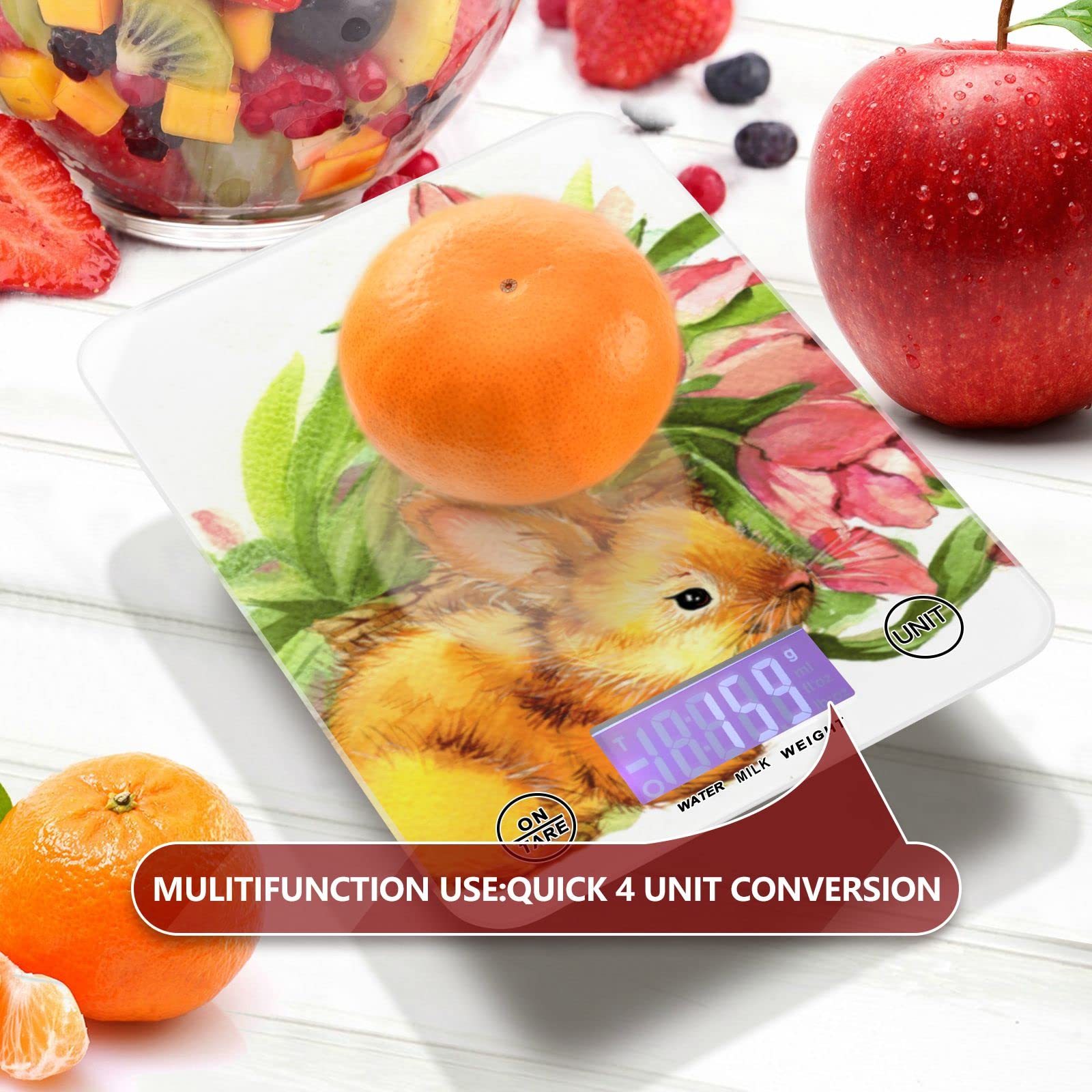 Easter Bunny Digital Kitchen Scale - Waterproof, Ounces & Grams for Baking & Cooking