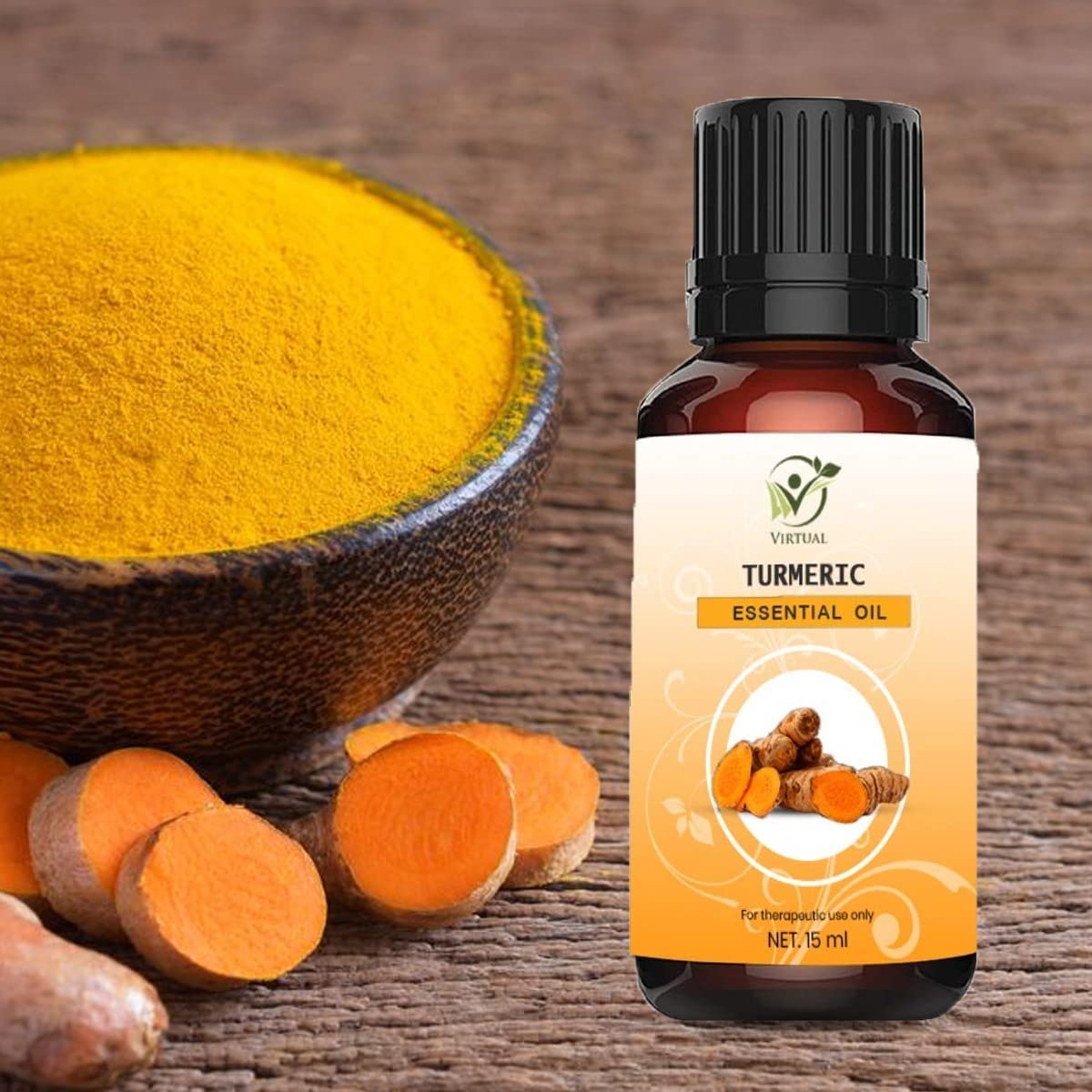 100% Pure Natural Turmeric Essential Oil for Skin Brightening - Fights Acne, Pigmentation & Dark Spots - Best Facial Oil for Summer Skincare - Perfect for Daily Use & Nighttime Routine