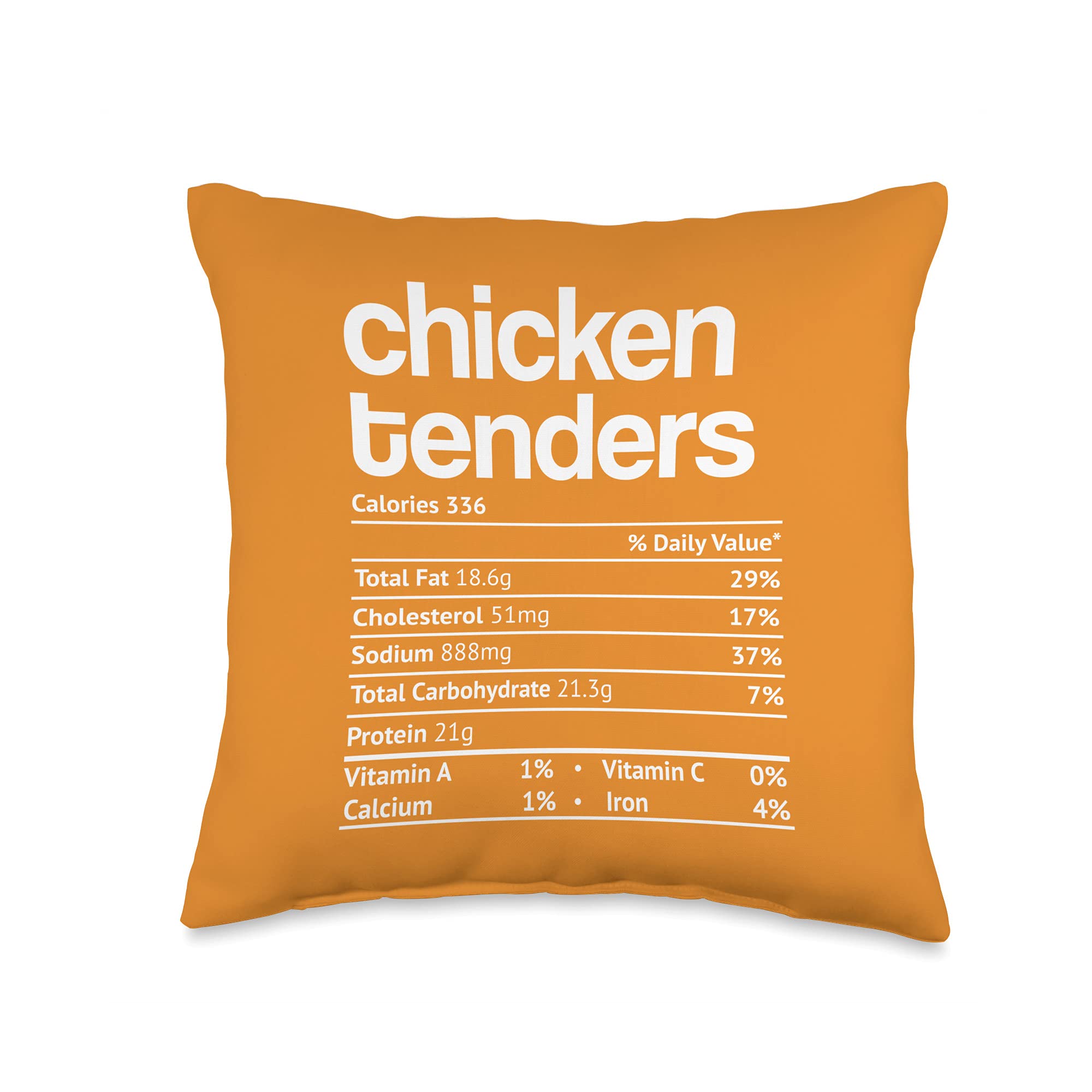 Funny Chicken Tenders Thanksgiving Christmas Throw Pillow - 16x16 Inch Multicolor Decorative Cushion for Sofa, Bed, Home Decor & Holiday Gifts