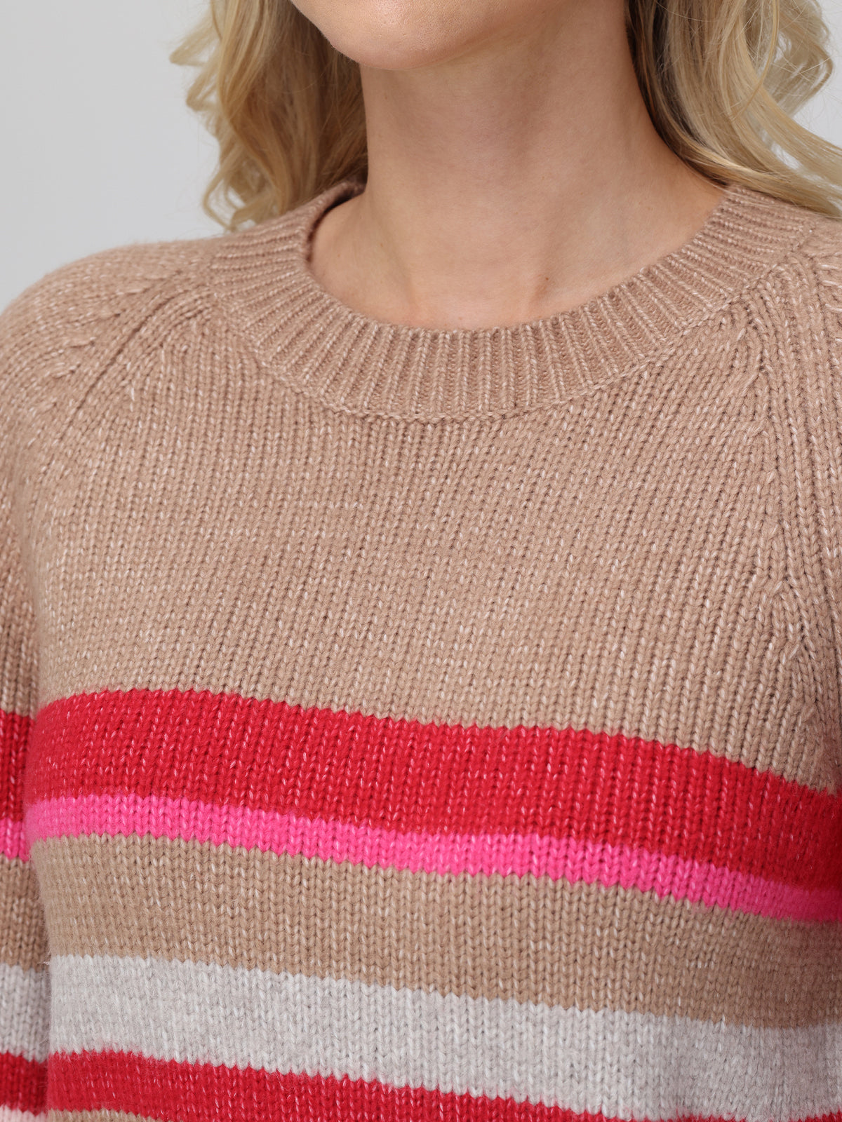 Georgia Stripe Raglan Sweater - Women's Casual Long Sleeve Pullover for Fall & Winter | Perfect for Office, Travel & Cozy Weekends