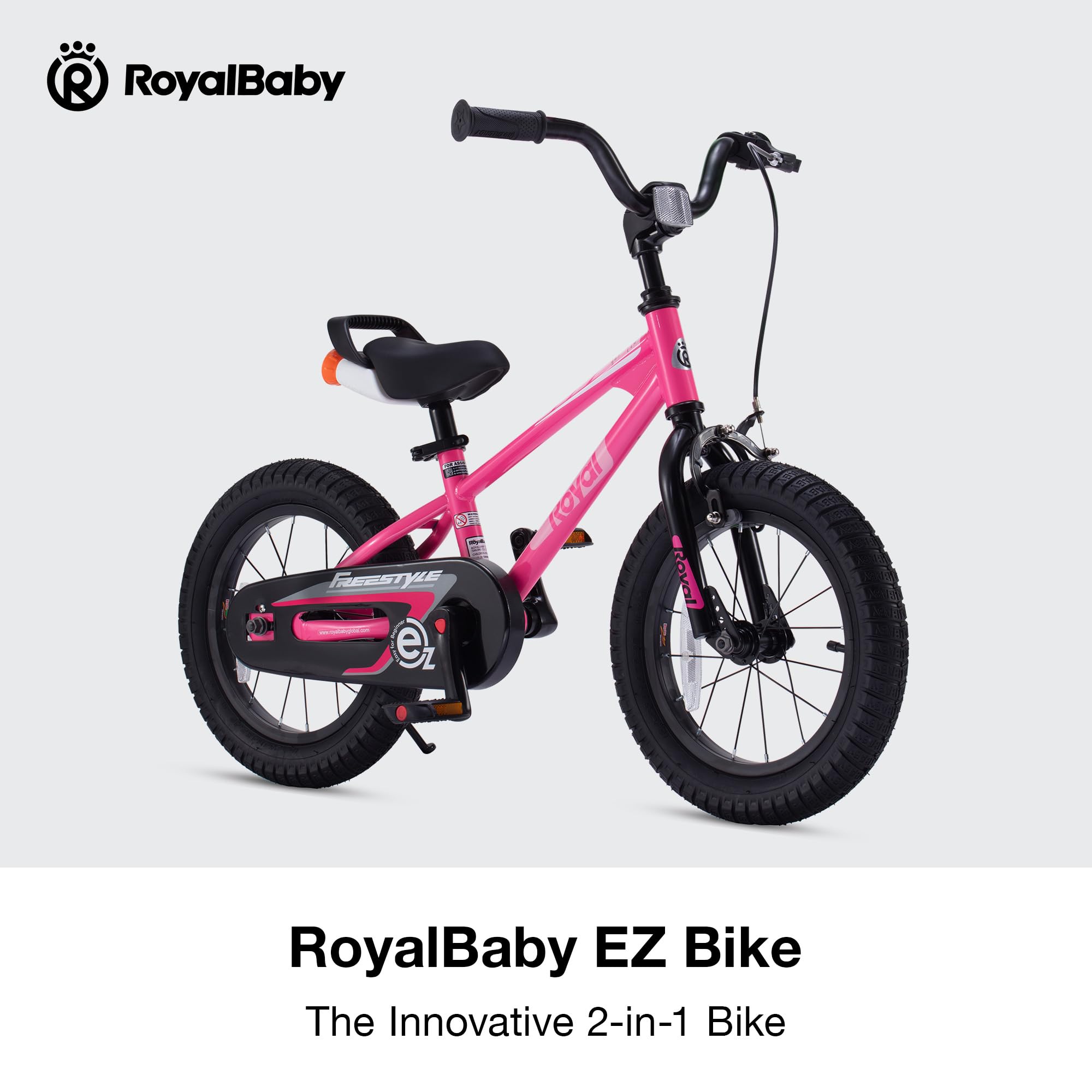 RoyalBaby Kids Bike - 12-18 Inch Freestyle Training Bicycle for Toddlers to Big Kids | Easy Balance to Pedal Learning | Perfect for Backyard Riding, Park Adventures & Neighborhood Fun
