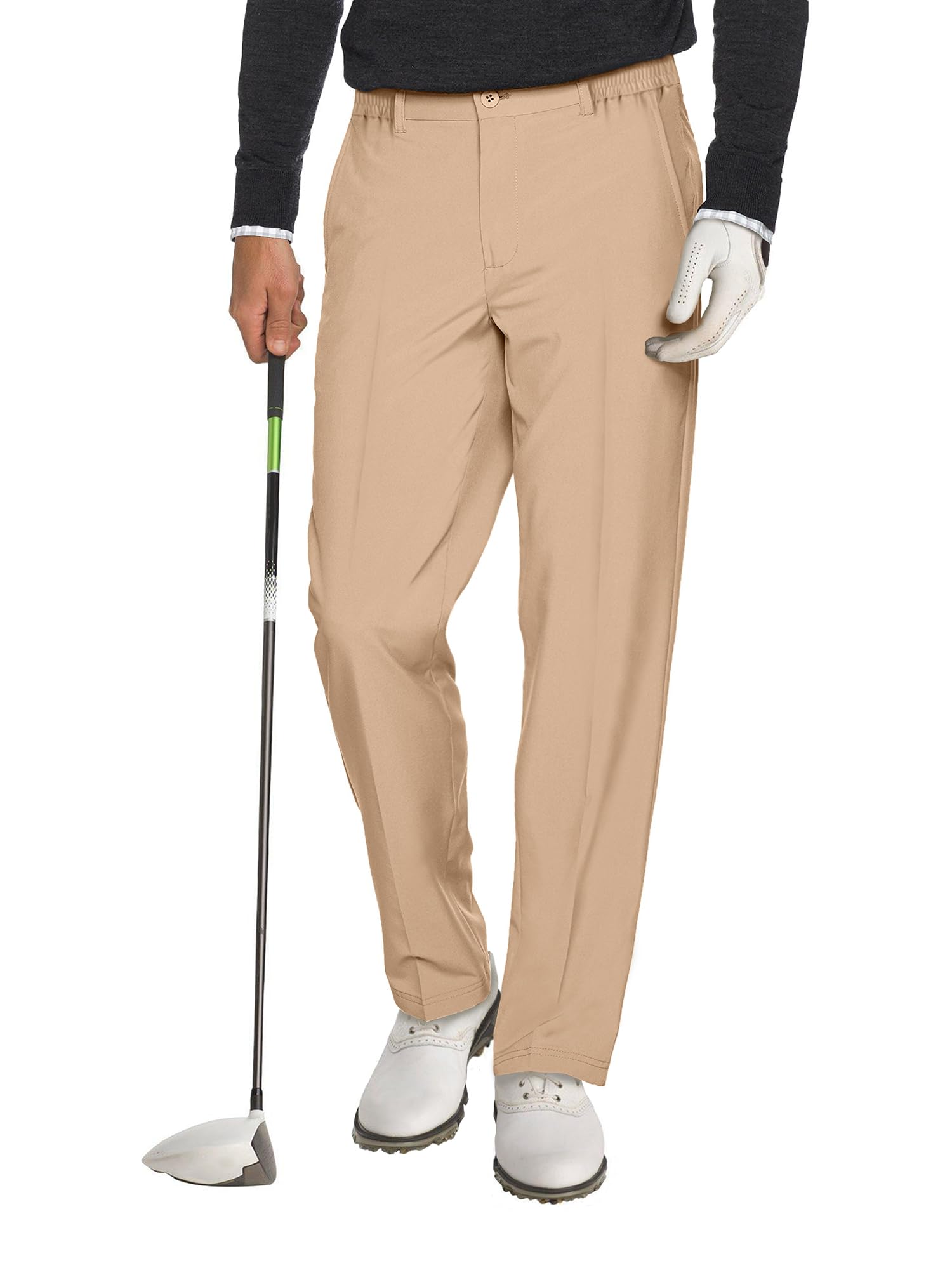 Comdecevis Men's Slim Fit Stretch Dress Pants - Business Casual & Golf Pants with Expandable Waist - Perfect for Office, Weddings & Outdoor Activities