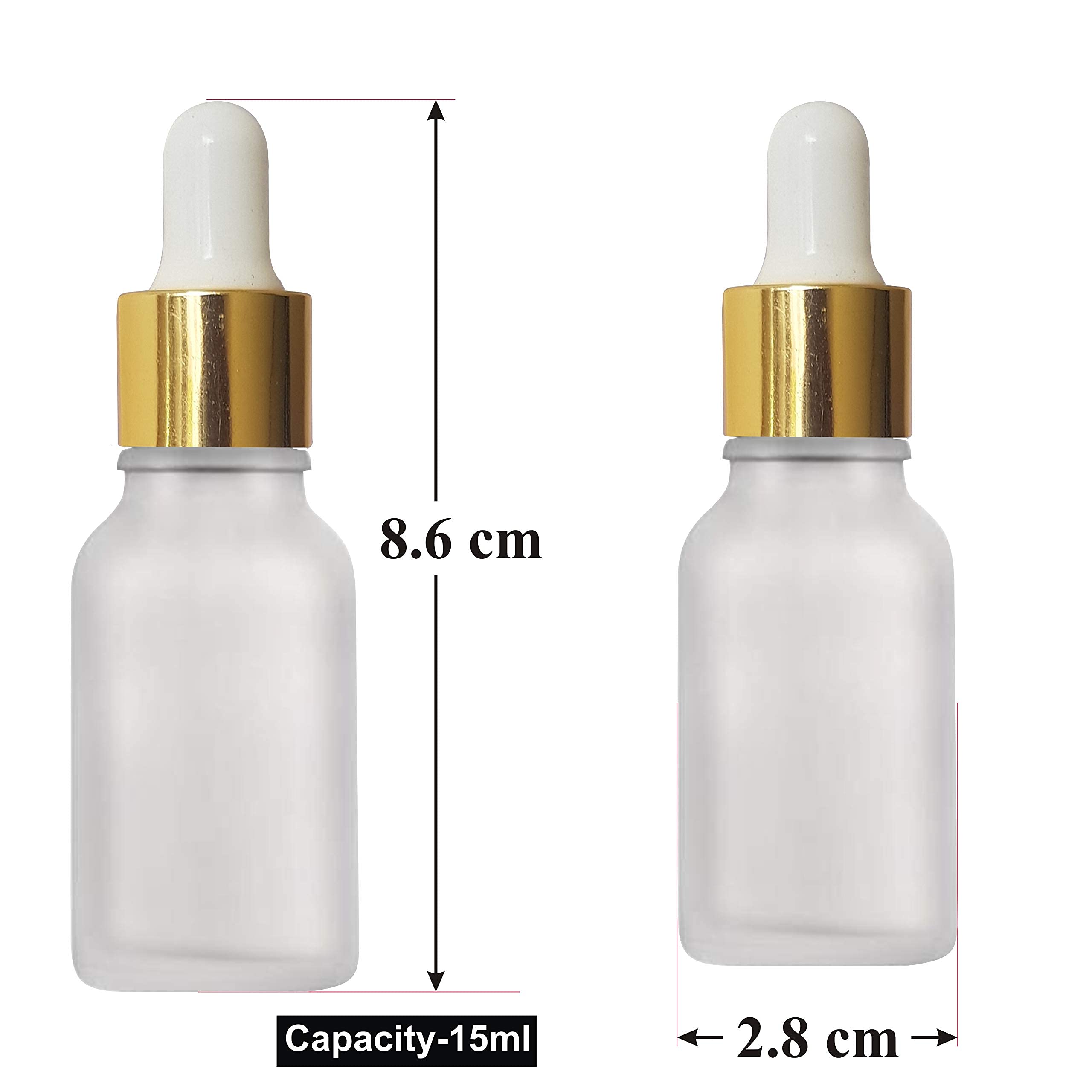 Zenvista 15ml Refillable Glass Bottle with Silver Plating Dropper - Perfect for Fragrances, Perfumes & Essential Oils (Pack of 3) | Travel Size, DIY Beauty & Aromatherapy