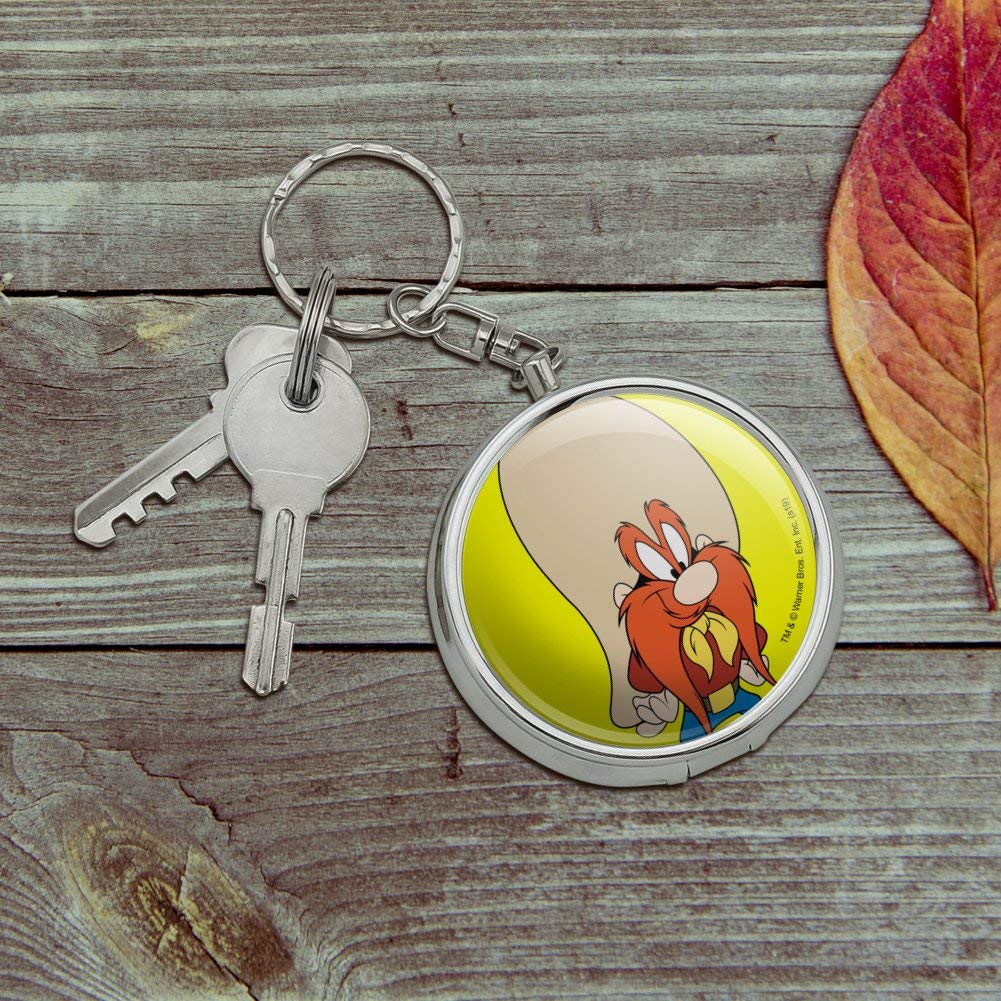 Looney Tunes Yosemite Sam Portable Travel Ashtray Keychain with Cigarette Holder - Compact Pocket Purse Accessory for Smokers, Camping & Outdoor Use