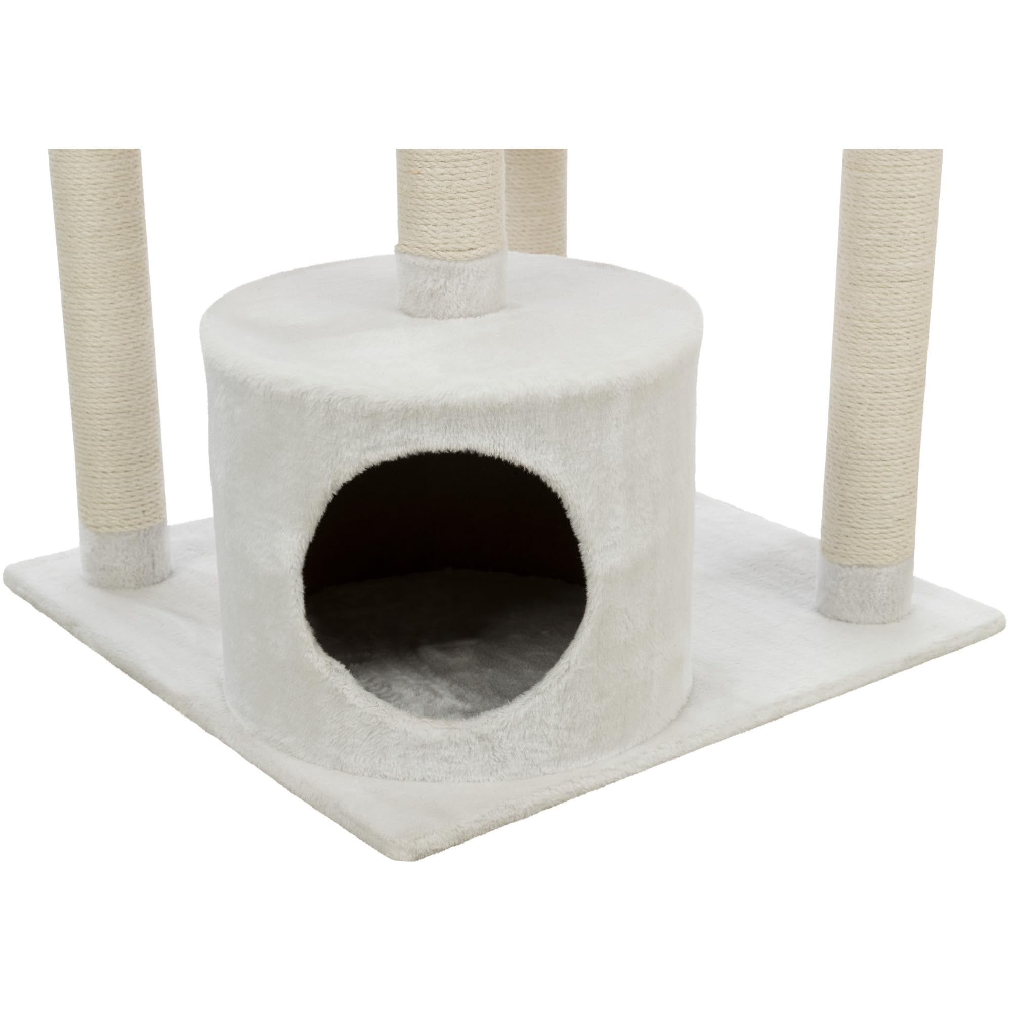 TRIXIE Seli 59-Inch 5-Level Cat Tree with Sisal Scratching Posts, Plush Perches & Condo - Cream Colored Cat Tower with Dangling Toys for Indoor Cats | Perfect for Play, Climbing & Napping in Living Rooms & Bedrooms