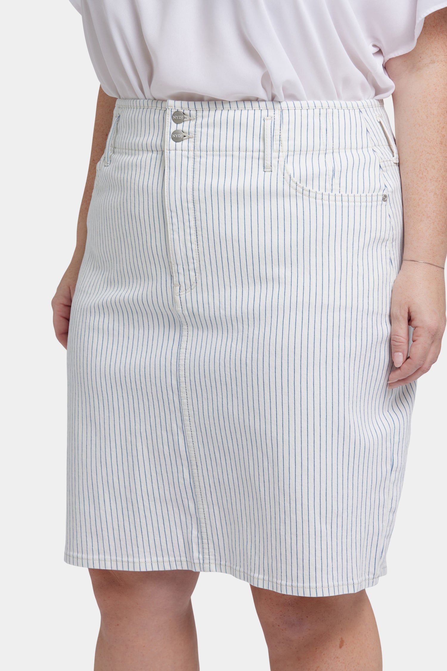Plus Size High Waist Skirt - Palencia Stripe Design for Women | Comfortable & Flattering A-Line Skirt for Casual Wear, Office & Special Occasions