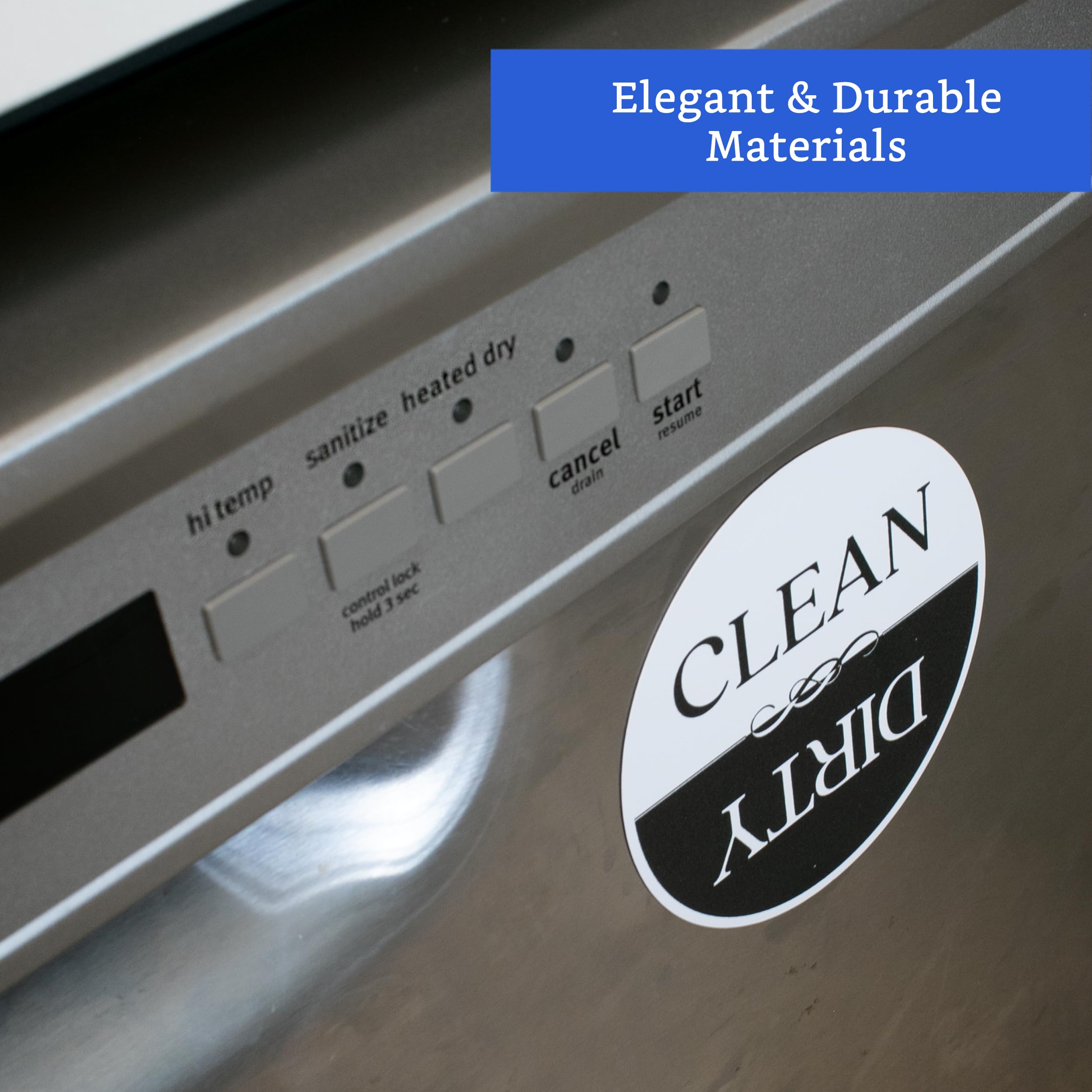 Dishwasher Magnet Clean Dirty Sign - 3.5 Inch Magnetic Indicator for Dishwasher Door - Kitchen Accessories for Home Organization | Perfect for Apartments, Offices & RVs