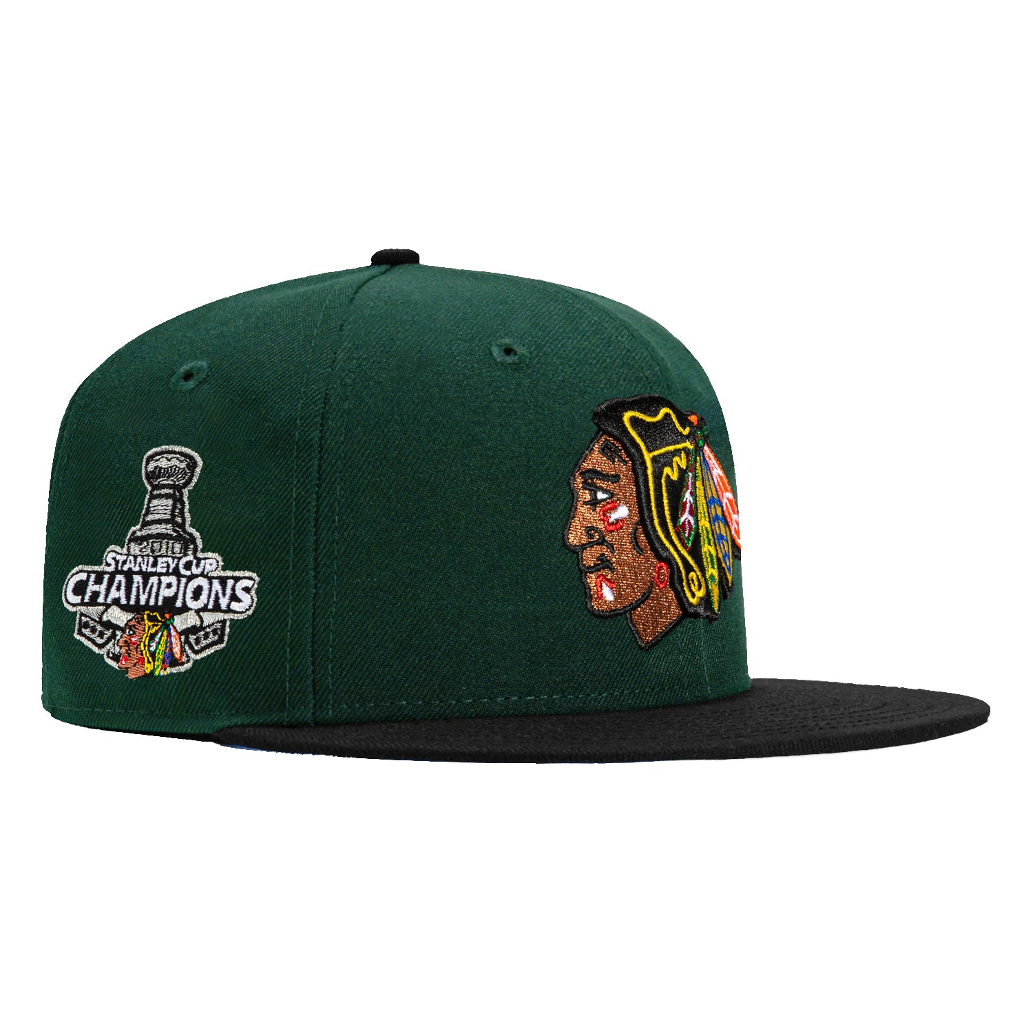 New Era 59Fifty Chicago Blackhawks 2010 Stanley Cup Patch Snapback Hat - Green & Black - Official NHL Licensed Cap for Hockey Fans & Sports Enthusiasts - Perfect for Games, Collecting & Streetwear Fashion