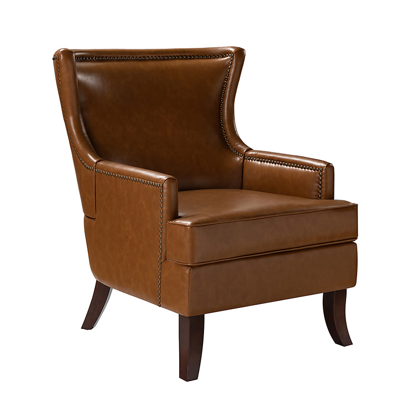 Mid Century Modern Vegan Leather Accent Armchair - Aurelia Stylish Lounge Chair for Living Room, Office & Reading Nook