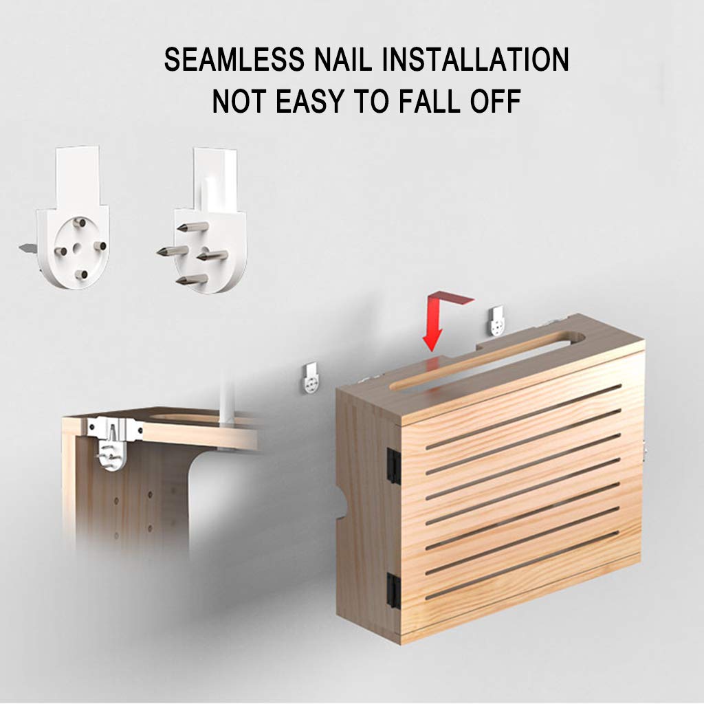 Wall Mounted Storage Shelf for Router, WiFi Box & Set-Top Box - No Drilling Required, Space-Saving Organizer for Living Room, Office & Home Theater