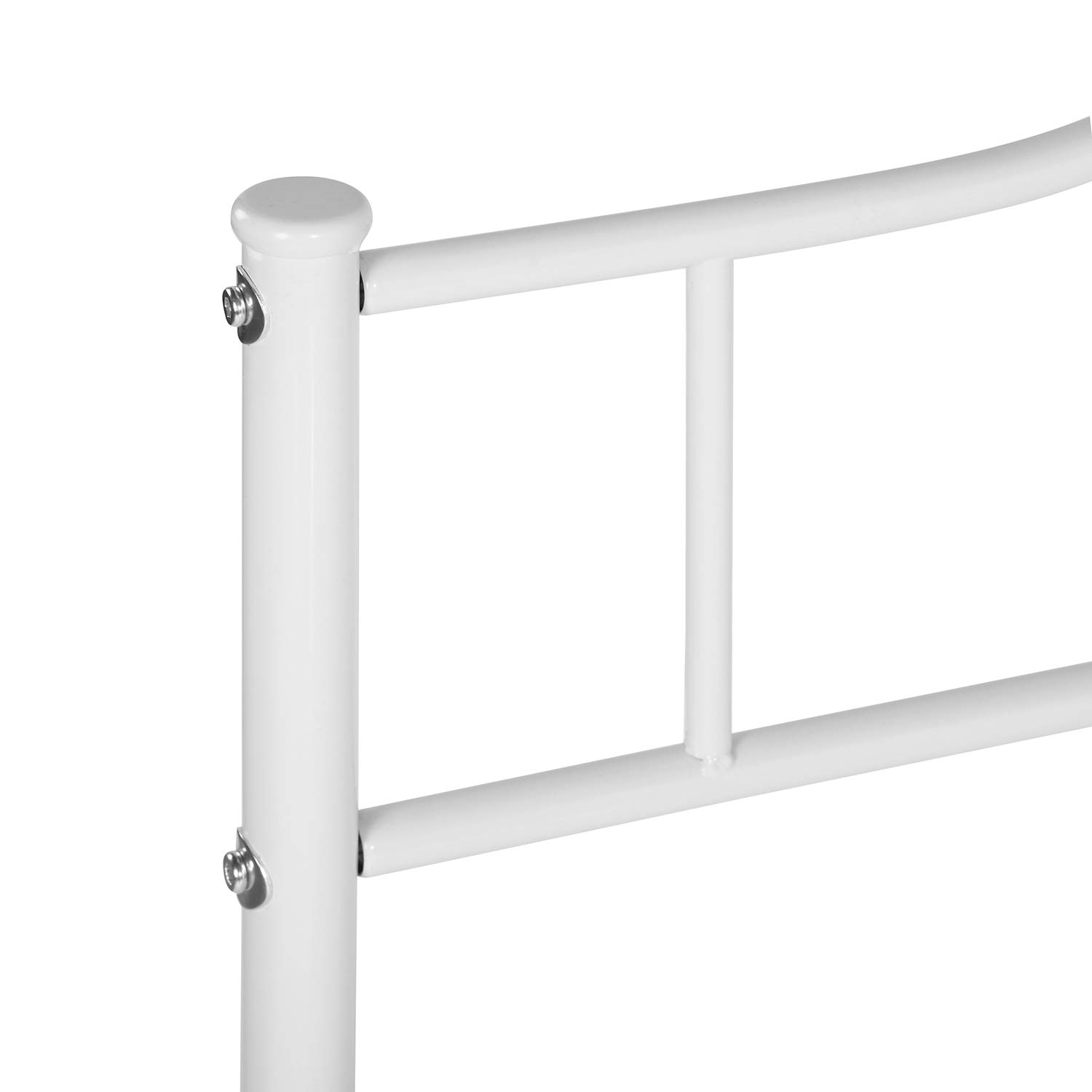 White Metal Twin Bed Frame with Headboard & Footboard - 14 Inch Platform Bed Frame, No Box Spring Needed, Sturdy Storage Space - Perfect for Bedrooms, Dorms, Adults & Kids | Ideal for Small Spaces & Guest Rooms