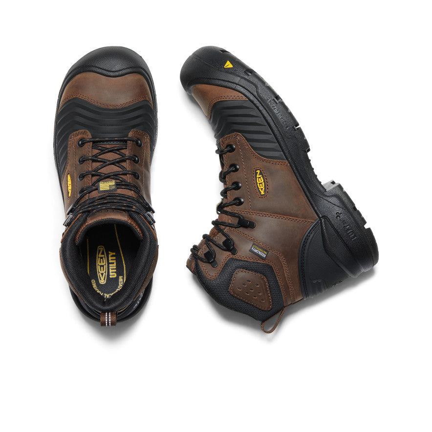 Men's Portland 6 Waterproof Work Boot with Carbon Toe - Dark Earth/Black - Ideal for Construction, Hiking & Outdoor Activities