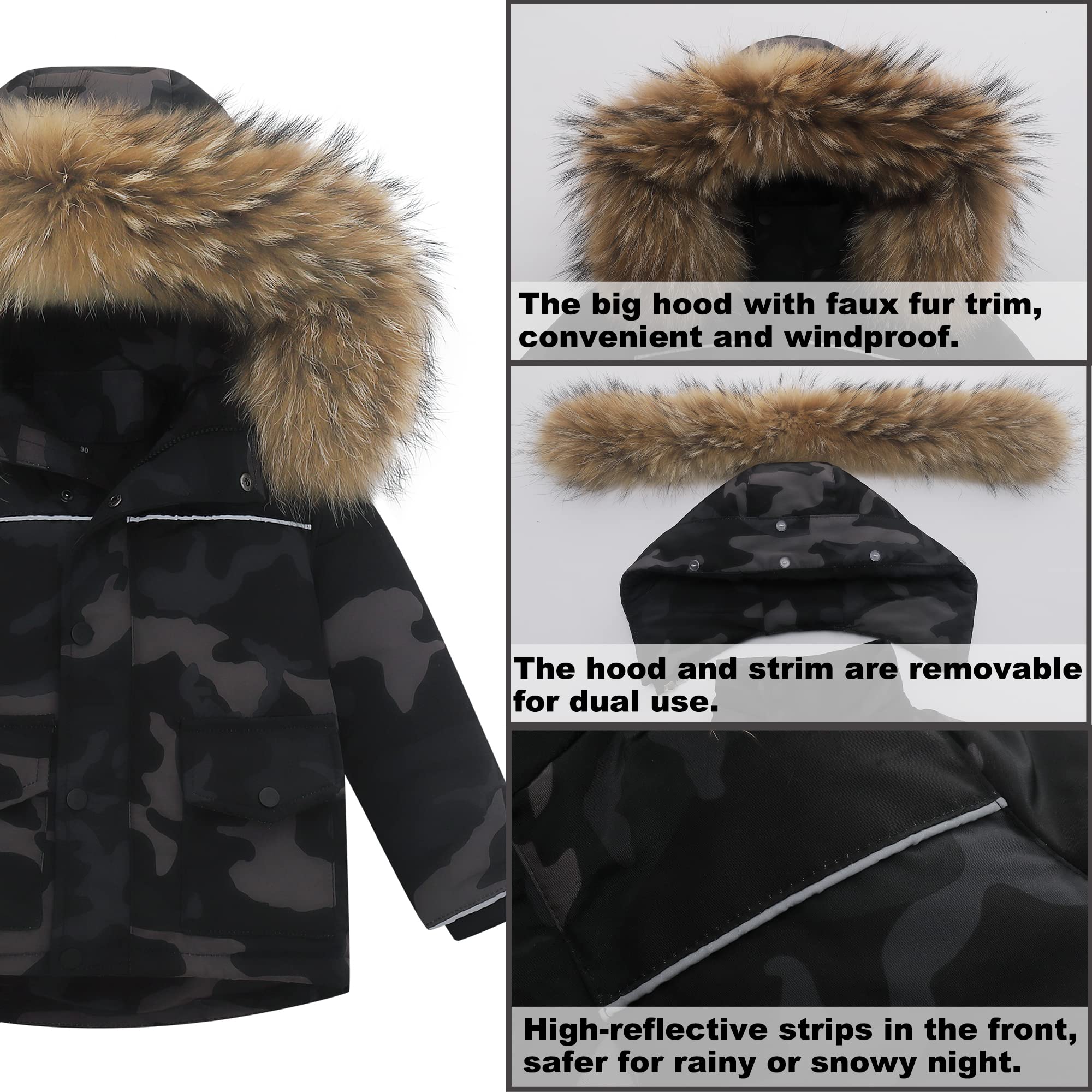 Kids 2-Piece Snowsuit for Toddlers - Winter Jacket & Bib Pants Set for Boys & Girls (4-6 Years, Black) - Perfect for Skiing, Snow Play & Cold Weather Outdoor Activities