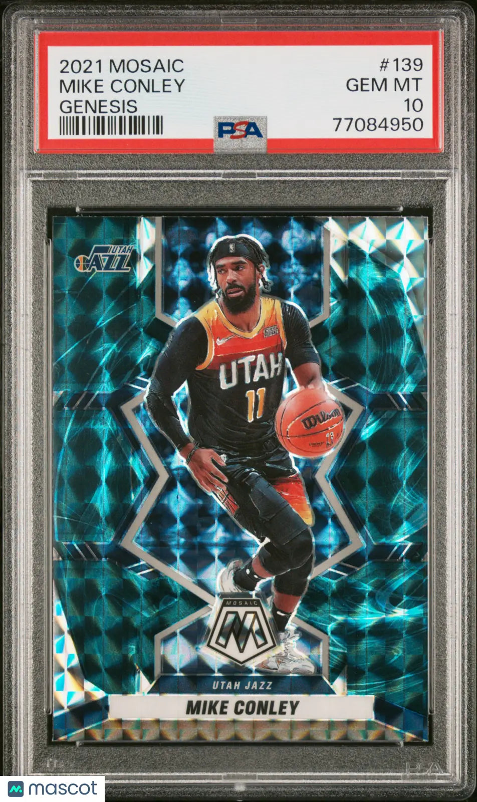 2021 Panini Mosaic Basketball Card Mike Conley #139 Genesis PSA 10 Gem Mint - Rare Collectible for NBA Fans & Card Investors - Perfect for Display, Trading, and Portfolio Growth