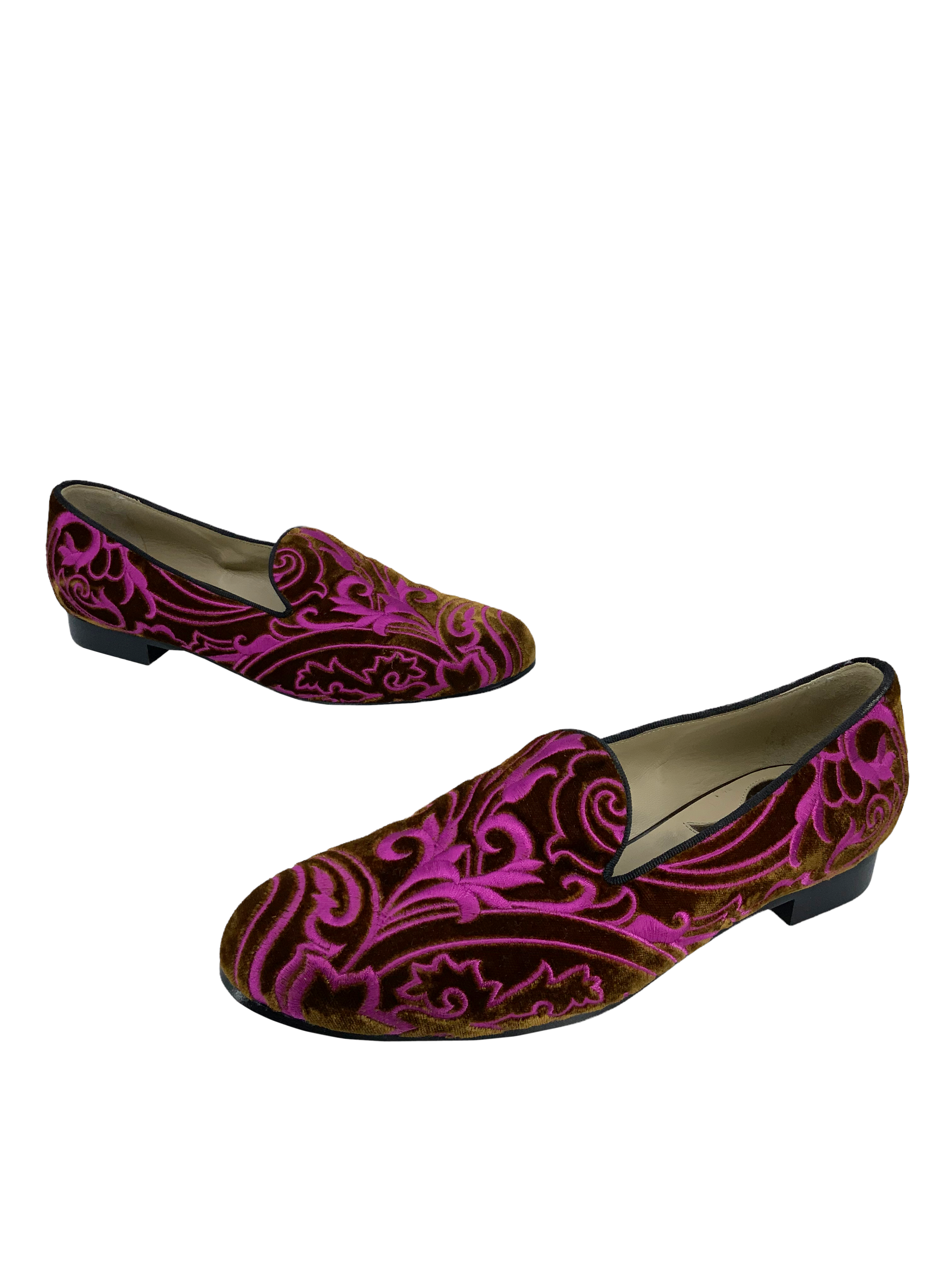 ETRO Men's Printed Velvet Loafers Size 8.5 - Stylish & Comfortable Slip-On Shoes for Casual Wear, Office & Travel