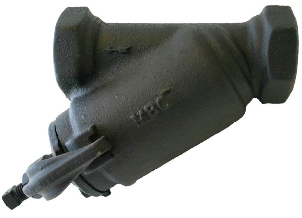 Morrison Bros 285-1300-AS 1-1/2 Inch 40 Mesh Cast Iron Line Strainer with Bottom Clean Out - Heavy Duty Water Filtration for Plumbing, Irrigation, and Industrial Piping Systems