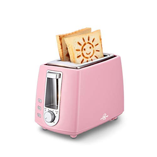 2-Slice Wide-Slot Toaster with Stainless Steel Liner - Defrost, Bagel & Cancel Functions - 6 Browning Settings - Pink - Perfect for Breakfast, Bagels & Toast in Home, Office or Dorm