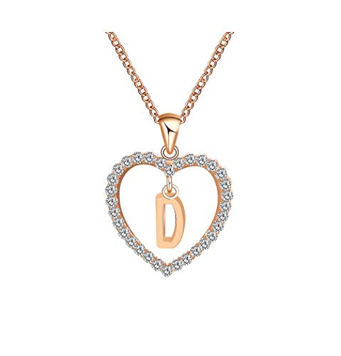 Personalized Name Necklace for Women - 26 Letter English Alphabet Pendant, Fashion Jewelry Gift for Her, Custom Chain Necklace (D, One Size) - Perfect for Birthdays, Anniversaries & Special Occasions