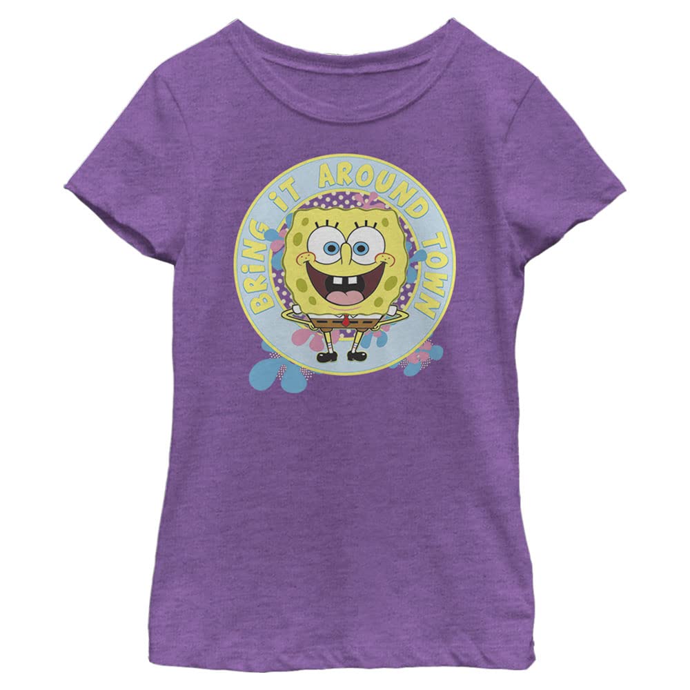 SpongeBob SquarePants Girls' Short Sleeve T-Shirt - Nickelodeon Cartoon Character Graphic Tee for Kids | Perfect for Birthday Parties, School Days & Casual Outfits