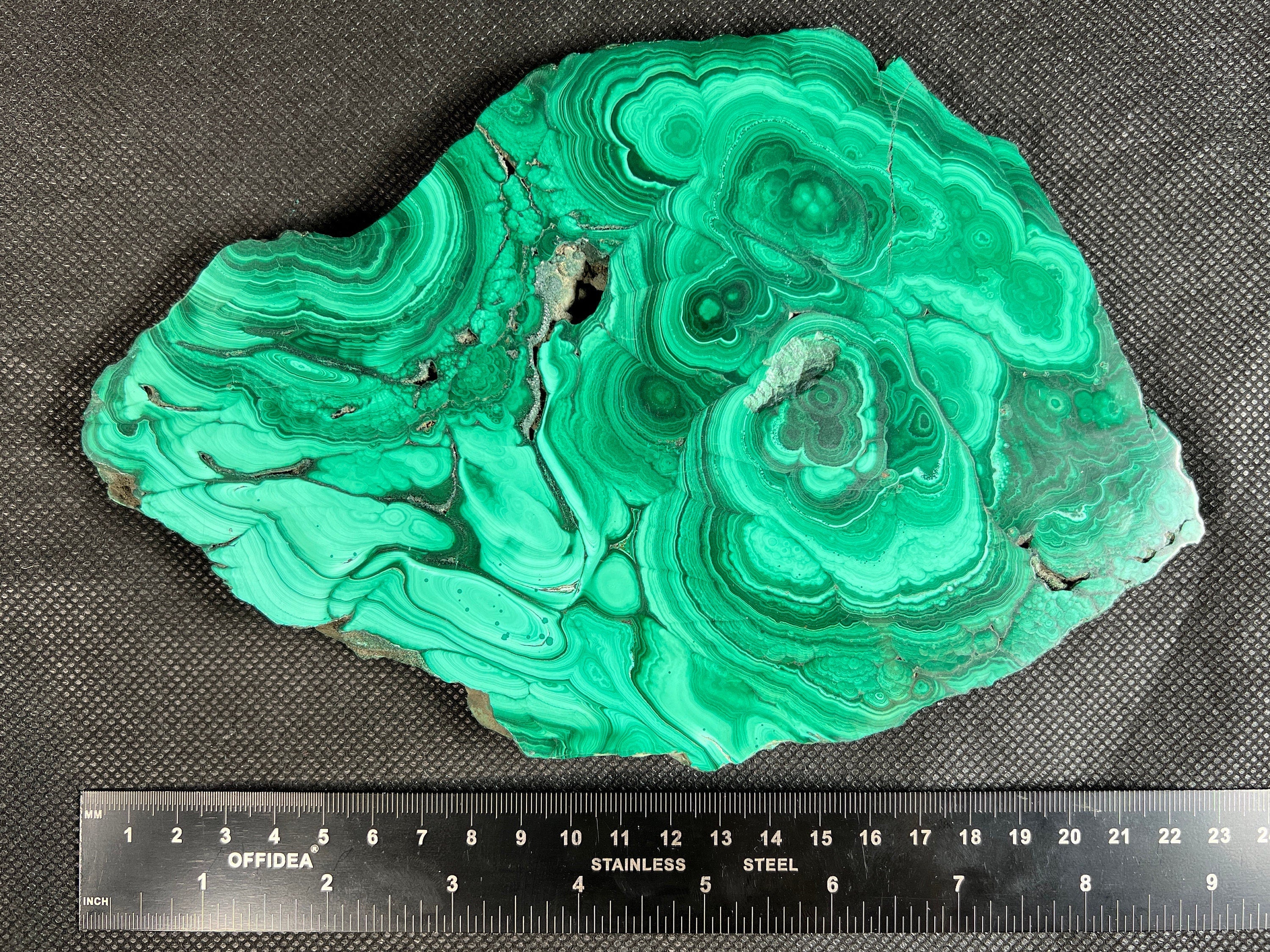 Premium MALACHITE Crystal Slab - Natural Green Malachite Stone for Jewelry Making, Unique Handcrafted Gifts, Home & Office Decor (50427) | Perfect for Meditation Spaces, Healing Crystals Collection & Luxury Interior Design