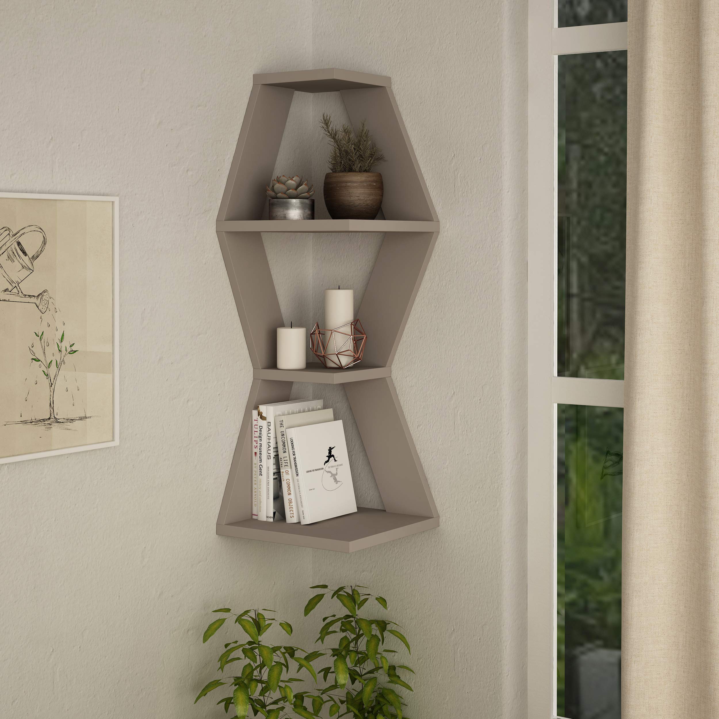 Modern Mocha Wall Shelf 33.86
