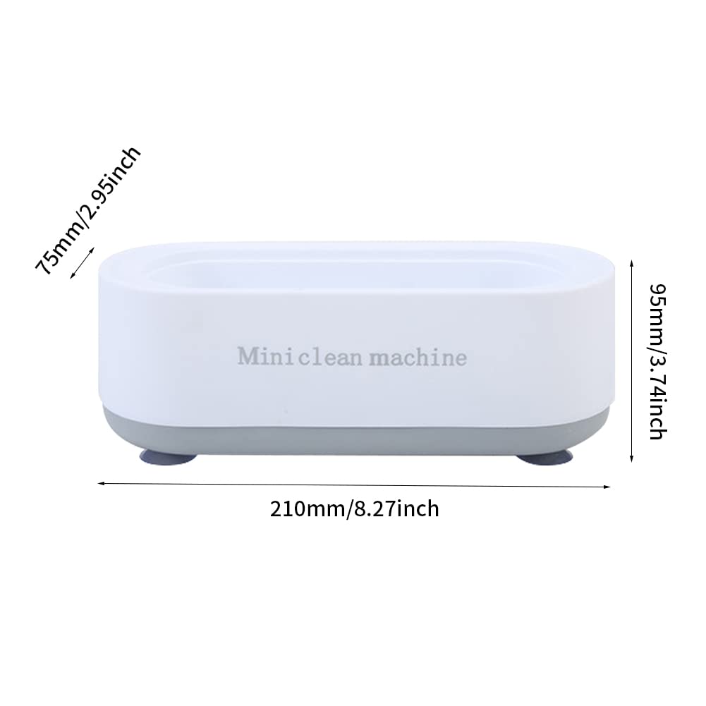 EMVANV Ultrasonic Cleaner for Jewelry, Eyeglasses & Watches - High Frequency Vibration Cleaning Machine for Home Use (White) | Perfect for Cleaning Rings, Necklaces, Glasses & Small Household Items