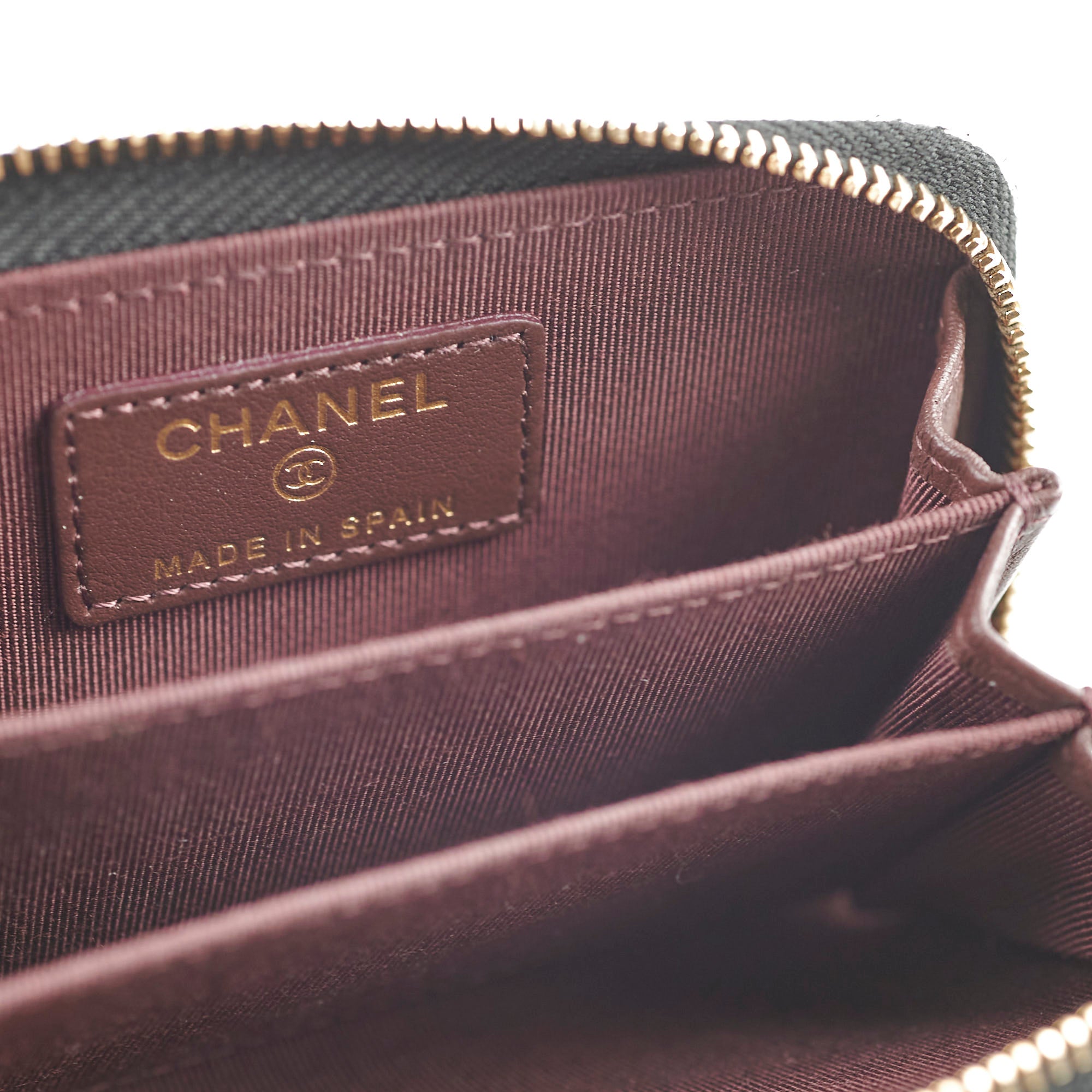 Chanel Caviar Leather Zipper Card Holder Wallet for Women - Black Luxury Compact Wallet for Credit Cards & Cash - Perfect for Everyday Use, Travel & Gifting