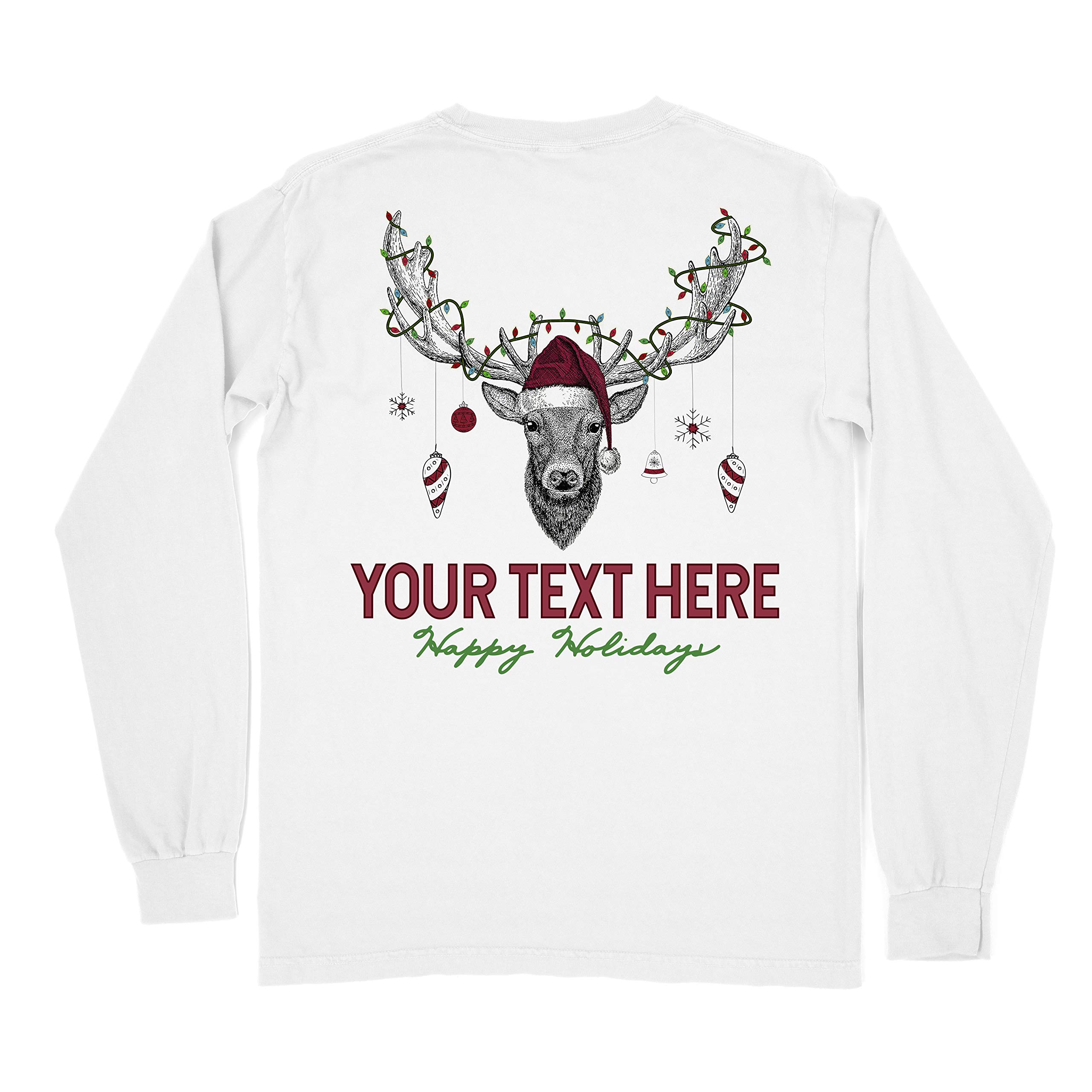 Custom Fraternity or Sorority Holiday Long Sleeve T-Shirt | Comfort Colors® Crewneck | Greek Life Apparel for Christmas Parties & Campus Events