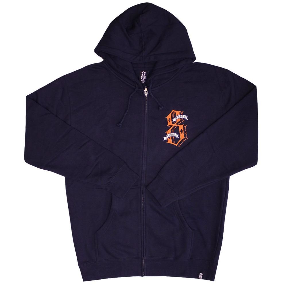 Rebel8 Dukes of Destruction Zip Up Hoodie for Men - Navy Blue Pullover Sweatshirt | Streetwear Fashion, Casual Wear & Gym Apparel