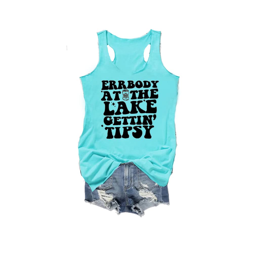 Funny Graphic Tee - 'Errbody at The Lake Gettin Tipsy' Casual T-Shirt for Men & Women | Perfect for Summer Parties, Beach Outings and Casual Wear