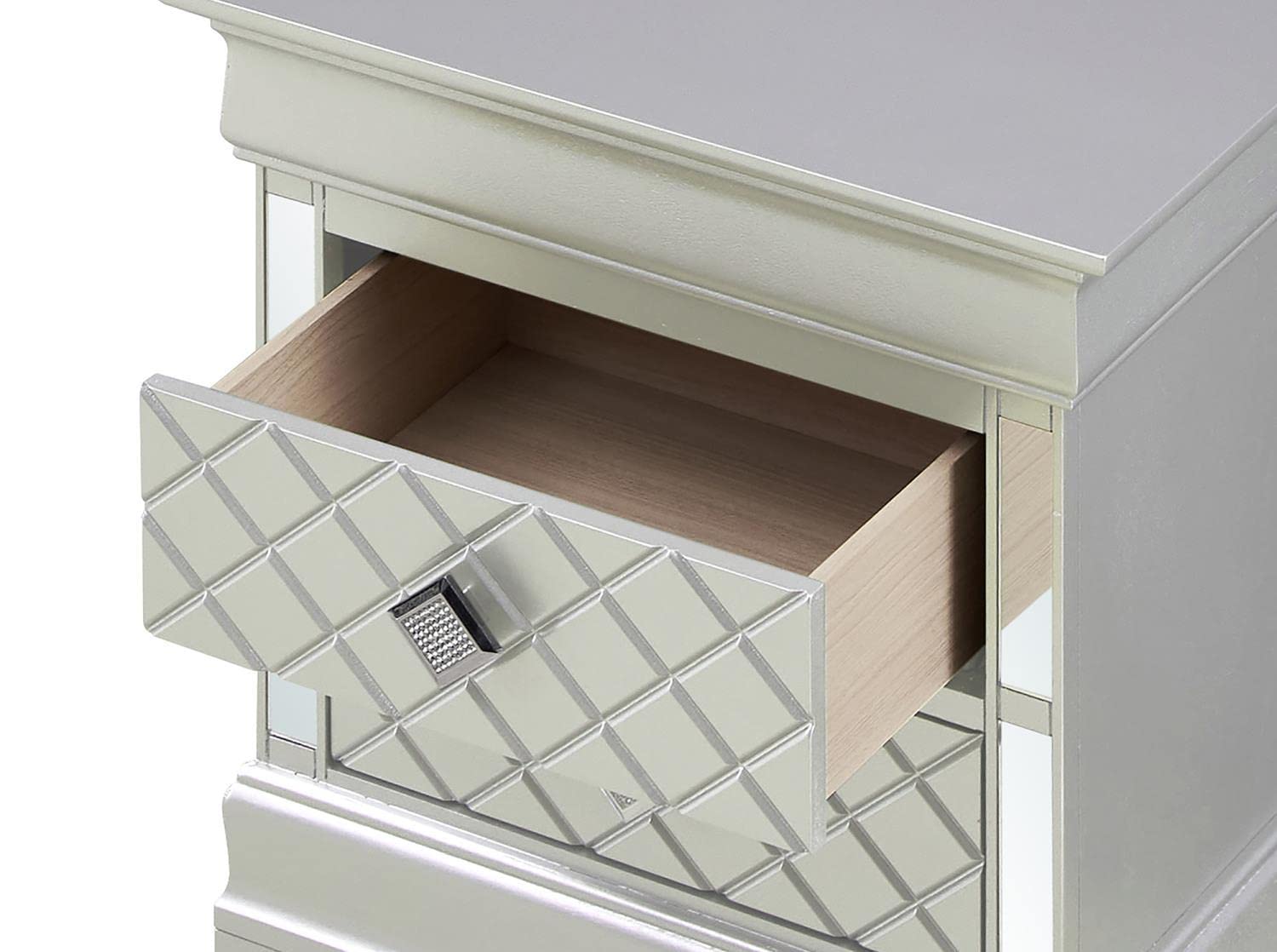 Verona 2-Drawer Champagne Nightstand with Soft-Close Drawers - Modern Bedside Table for Bedroom, Guest Room & Nursery - PF-G6700-N