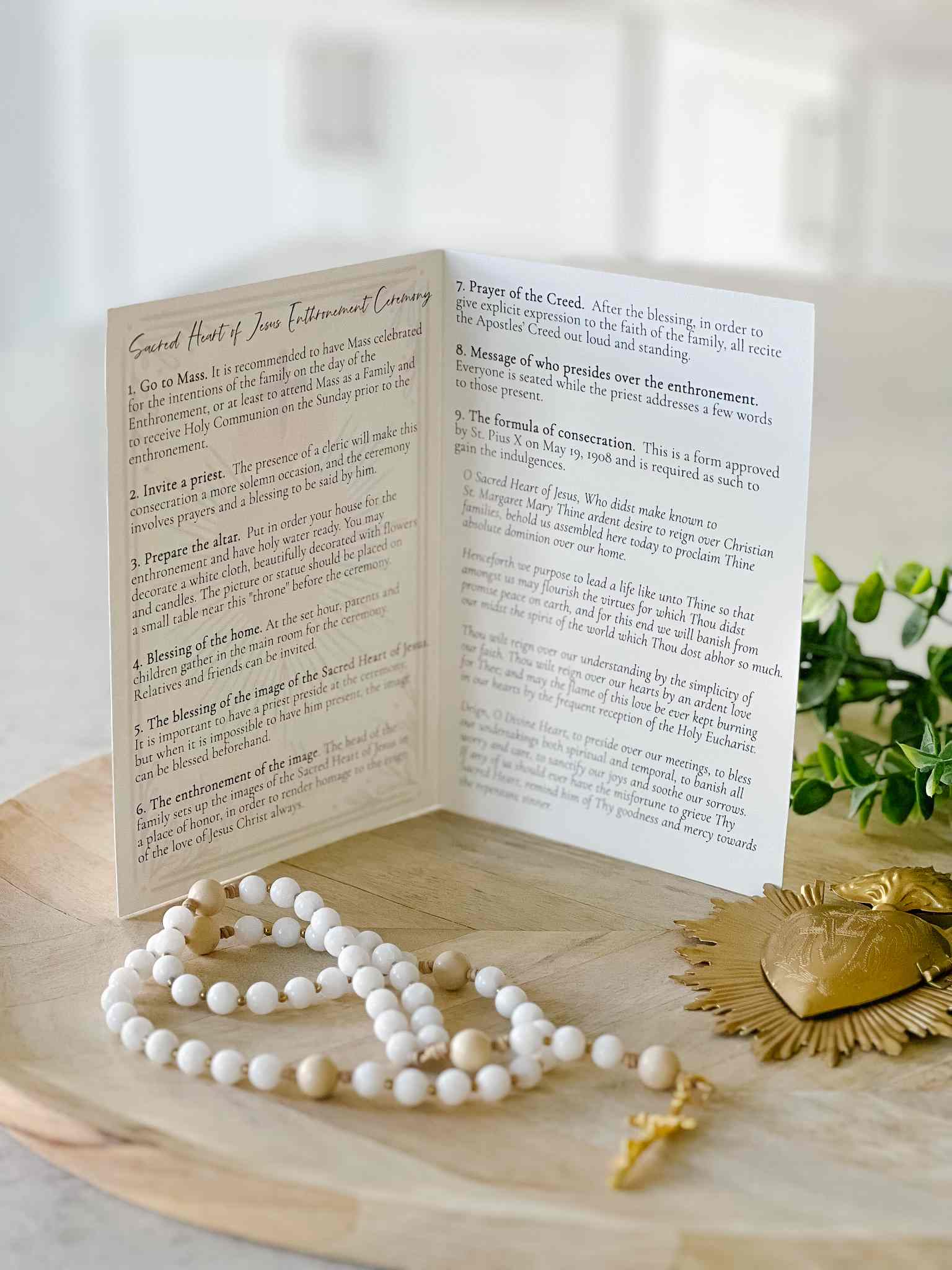 Sacred Heart Enthronement Kit - Catholic Home Altar Set for Prayer & Devotion - Perfect for Family Worship & Religious Decor