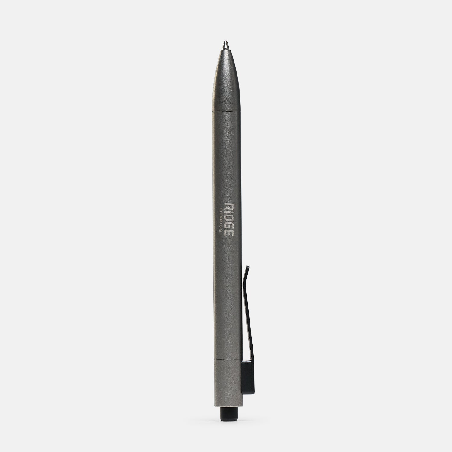 Ridge Click Pen - Stonewashed Titanium EDC Pen for Everyday Carry, Office, Writing & Gifts | Premium Durable Pocket Pen for Men & Women