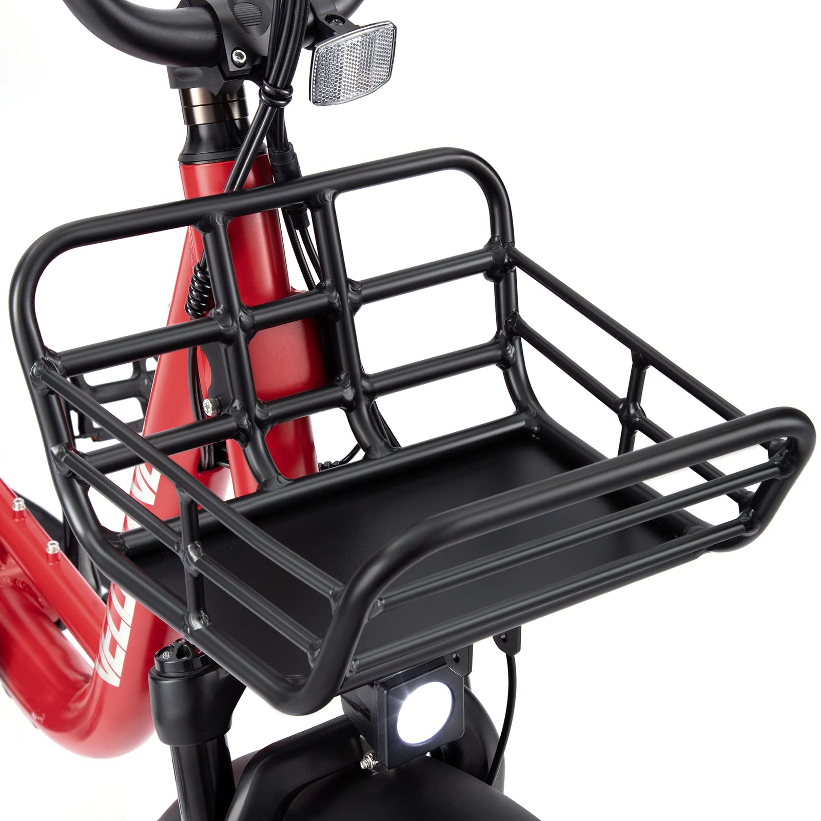 VELOWAVE Electric Bike Front & Rear Baskets for Prado S 20'' Fat Tire Ebike - Easy Install & Release Bicycle Accessories - Perfect for Grocery Shopping, Commuting & Outdoor Adventures
