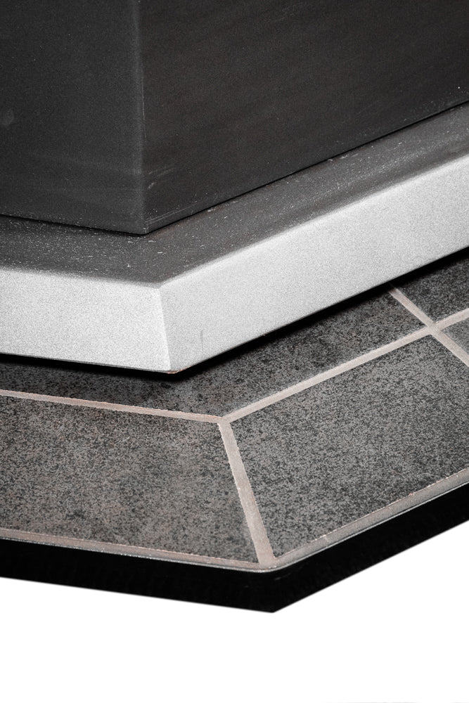 ComfortBilt Pellet Stove Corner Hearth Pad - Mill Black | Fireplace Protection for Wood Pellet Stoves | Perfect for Living Rooms, Basements & Cabins