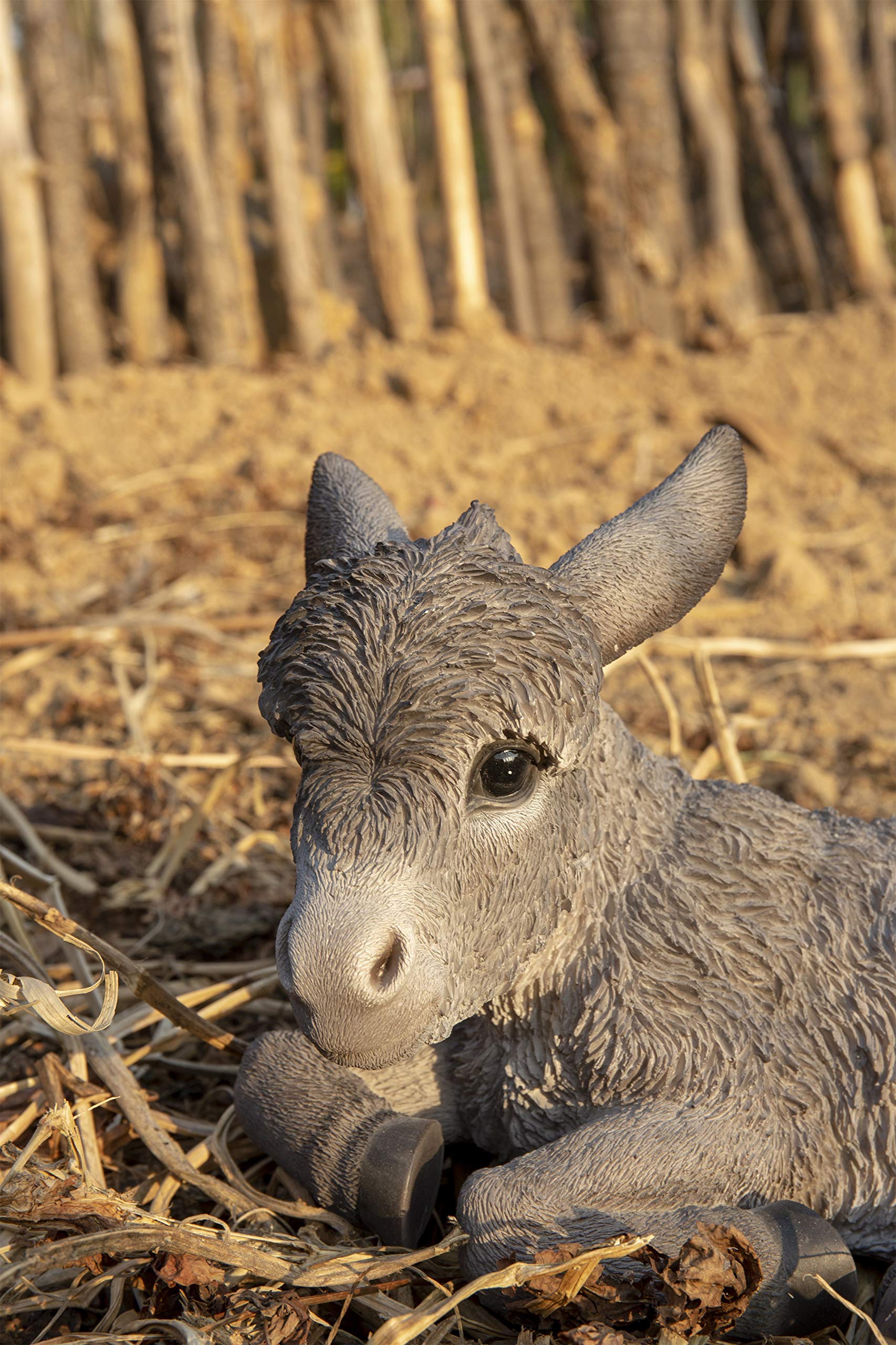 Medium Brown Donkey Foal Lying Down Statue - Perfect for Farmhouse Decor, Nursery Room, and Animal Lover Gifts
