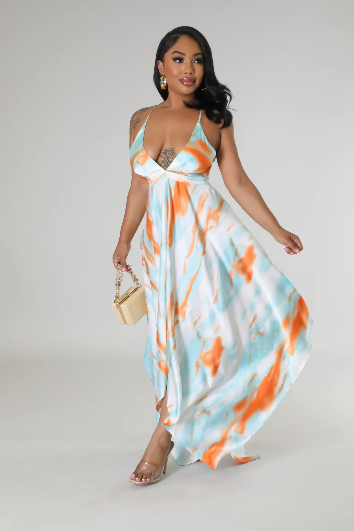 Aruba Vacation Dress - Flowy Summer Beach Dress for Women, Tropical Floral Print, Lightweight & Comfortable - Perfect for Beach Getaways, Pool Parties & Tropical Vacations