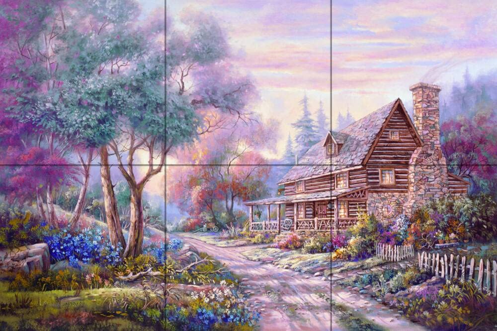 Tile Mural Kitchen Backsplash - CV-The Woodlands by Carl Valente | Peel & Stick Wall Tiles for Modern Home Decor | Perfect for Kitchen Renovation, Bathroom Upgrade & DIY Home Improvement Projects