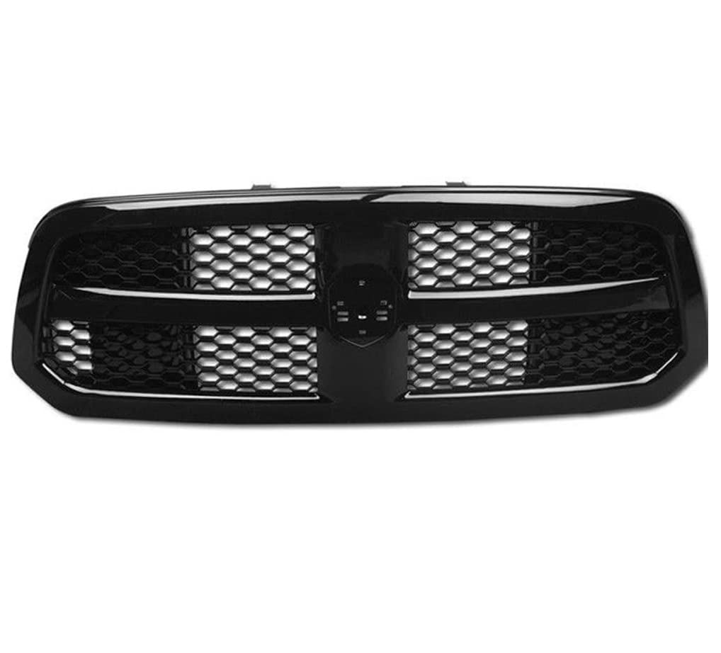 2013-2017 Dodge Ram 1500 Glossy Black ABS Honeycomb Mesh Front Grill Replacement - Perfect for Off-Roading & Truck Customization
