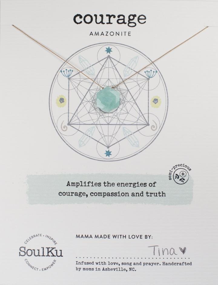 Amazonite Sacred Geometry Pendant Necklace for Courage & Strength – Spiritual Healing Jewelry for Meditation, Yoga & Energy Balancing