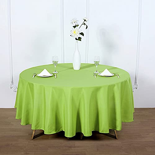 10 Pack 90 Inch Round Polyester Tablecloths - Apple Green Wedding Banquet Table Cover, Durable Fabric Table Linens for Reception, Kitchen & Dining Room Decor