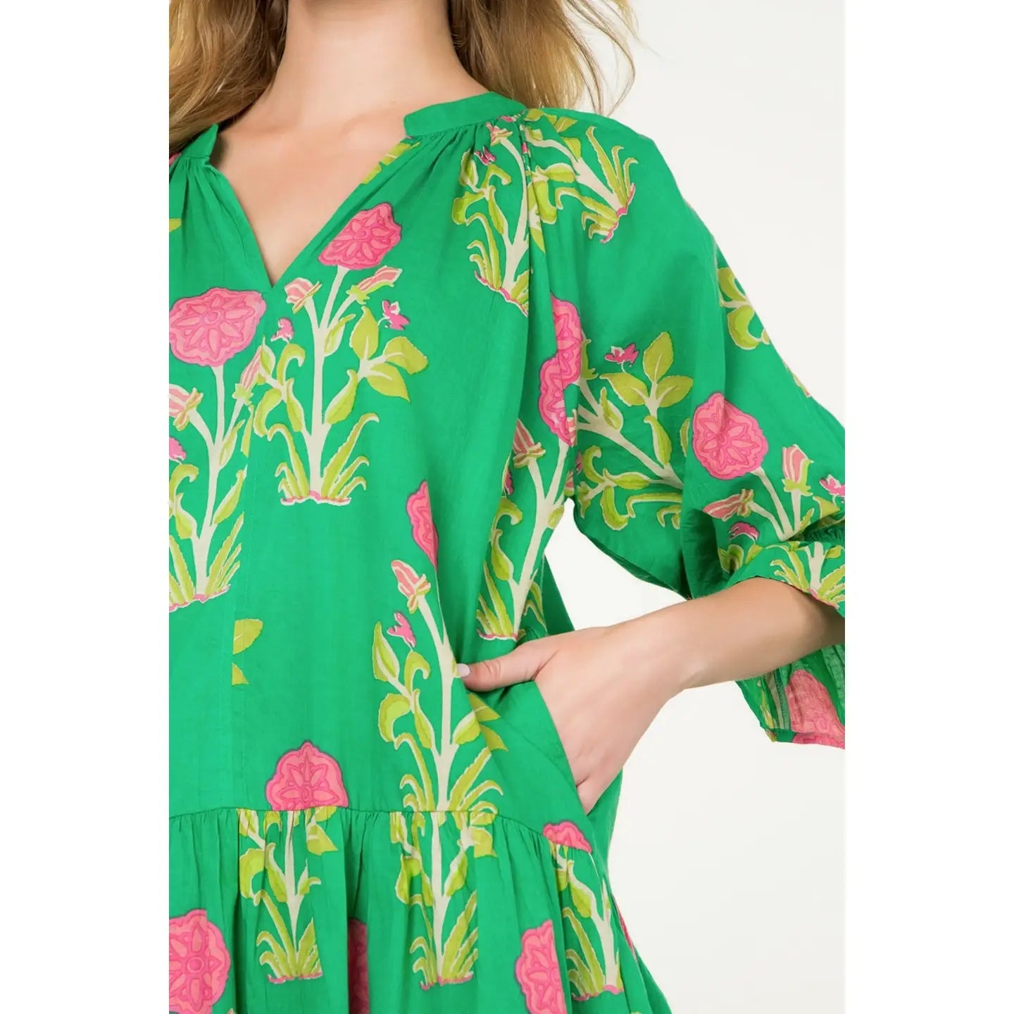 Etta Floral Dress for Women - Elegant Summer Flowy Maxi Dress with V-Neck & Ruffle Sleeves - Perfect for Beach Vacation, Wedding Guest, Party & Date Night
