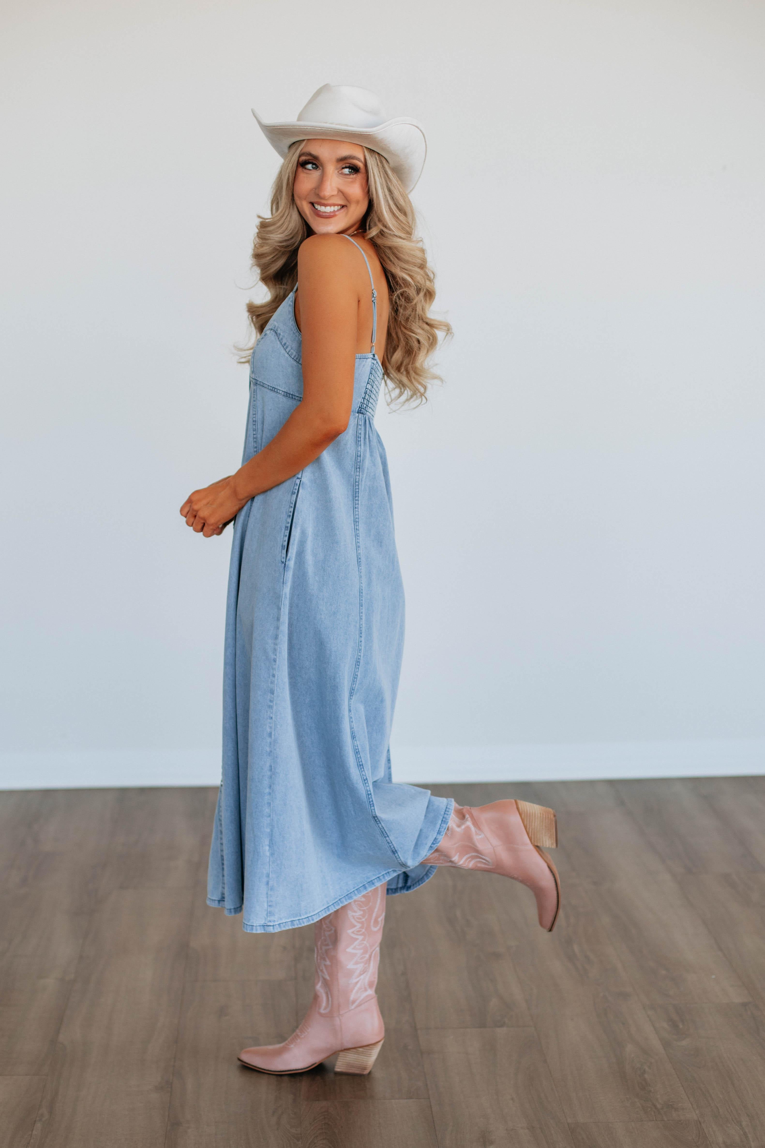 Juney Denim Dress for Women - Stylish Casual Blue Denim Shirt Dress - Perfect for Everyday Wear, Date Night & Summer Outings
