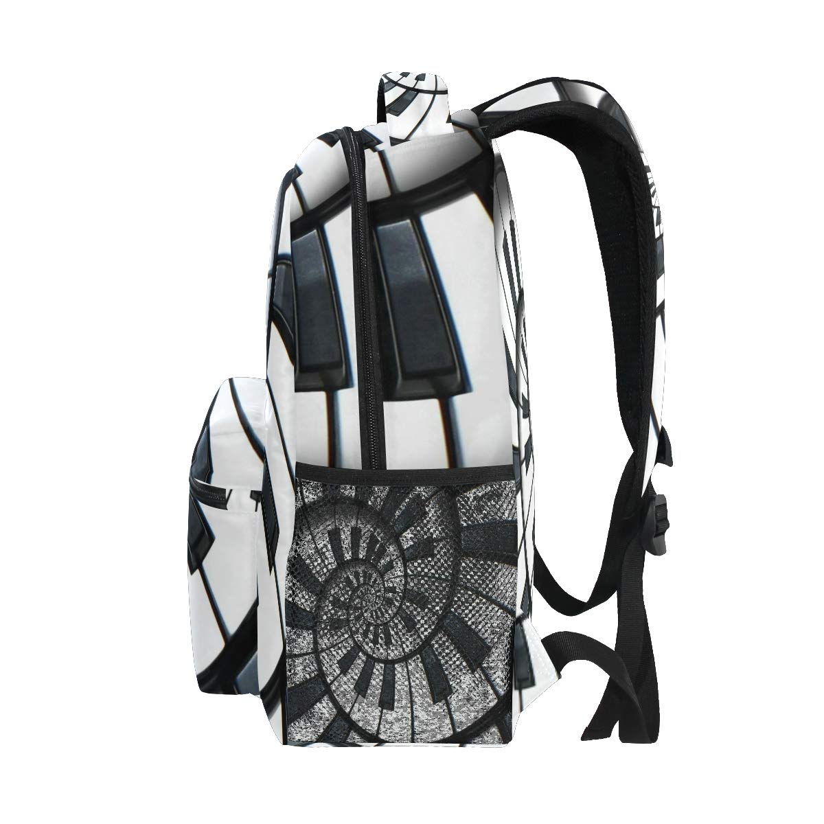 Stylish Mandala Music Piano Keys Backpack for Adults - Durable School, College, Travel & Hiking Daypack with Zipper for Women & Men | Perfect for Campus, Commuting & Outdoor Adventures