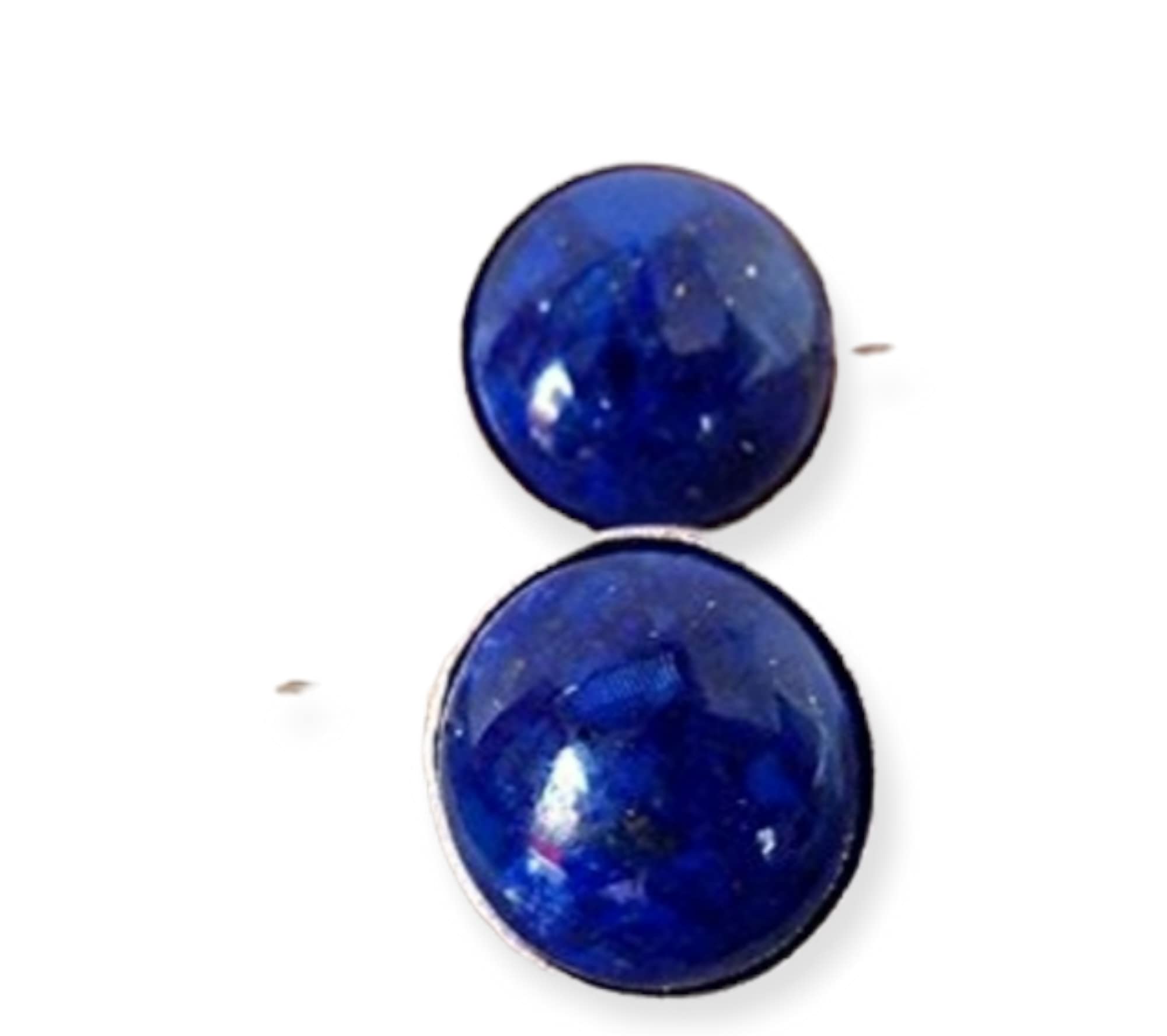 Lapis Lazuli Vintage Round Earrings – Blue Gemstone Bezel Set Jewelry for Women | September Birthstone Gift, Wedding Something Blue, Boho & Party Accessories