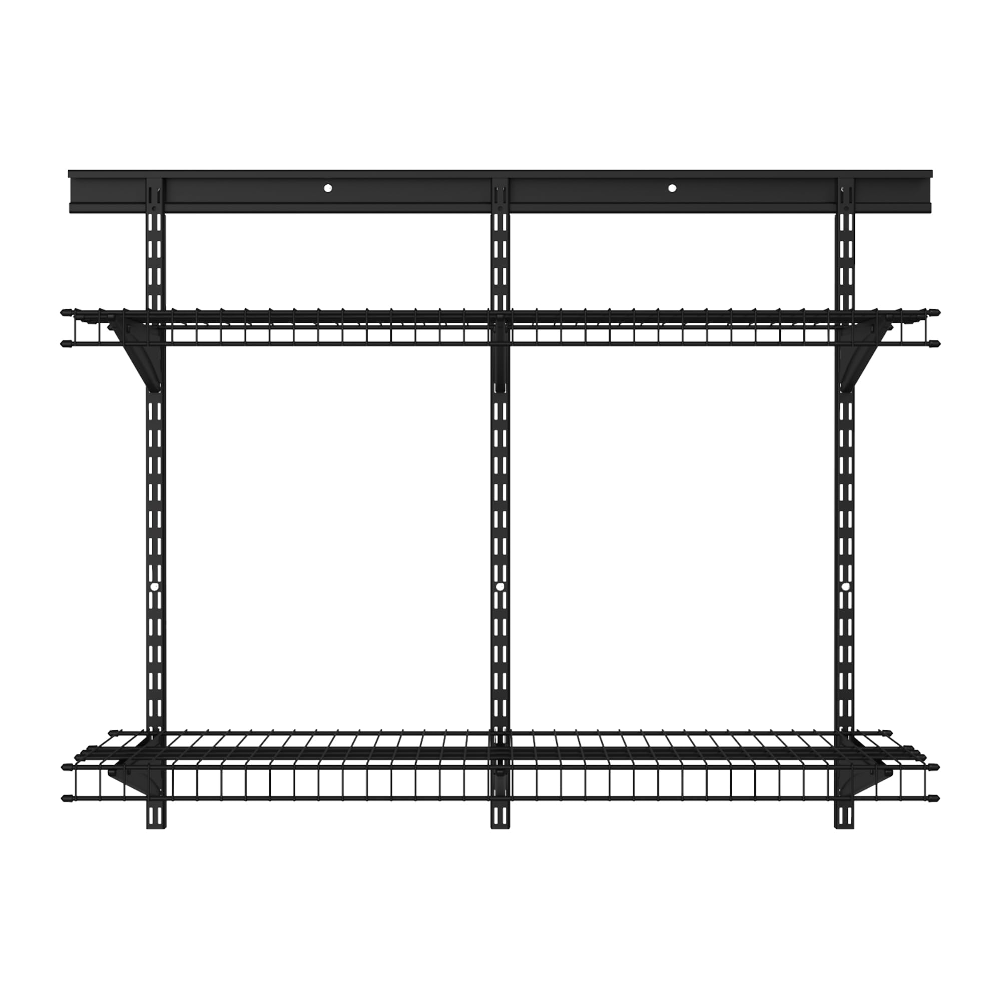 ClosetMaid MaxLoad Heavy Duty Wall Shelf Kit for Garage Storage - 2 Adjustable ShelfTrack Wire Shelves, Black Finish - Perfect for Organizing Tools, Sports Equipment & Home Supplies