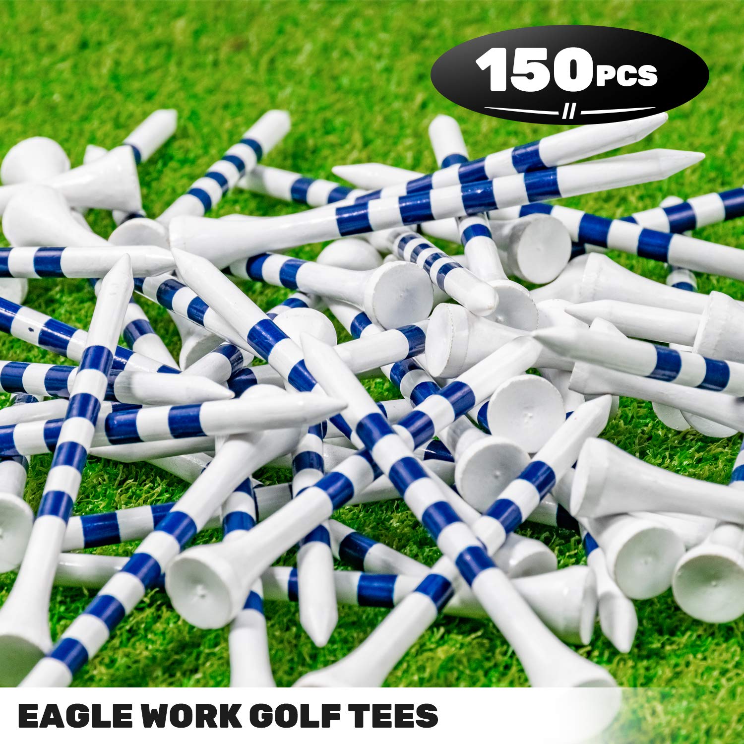 Premium Bamboo Golf Tees - 4 Sizes (1.5