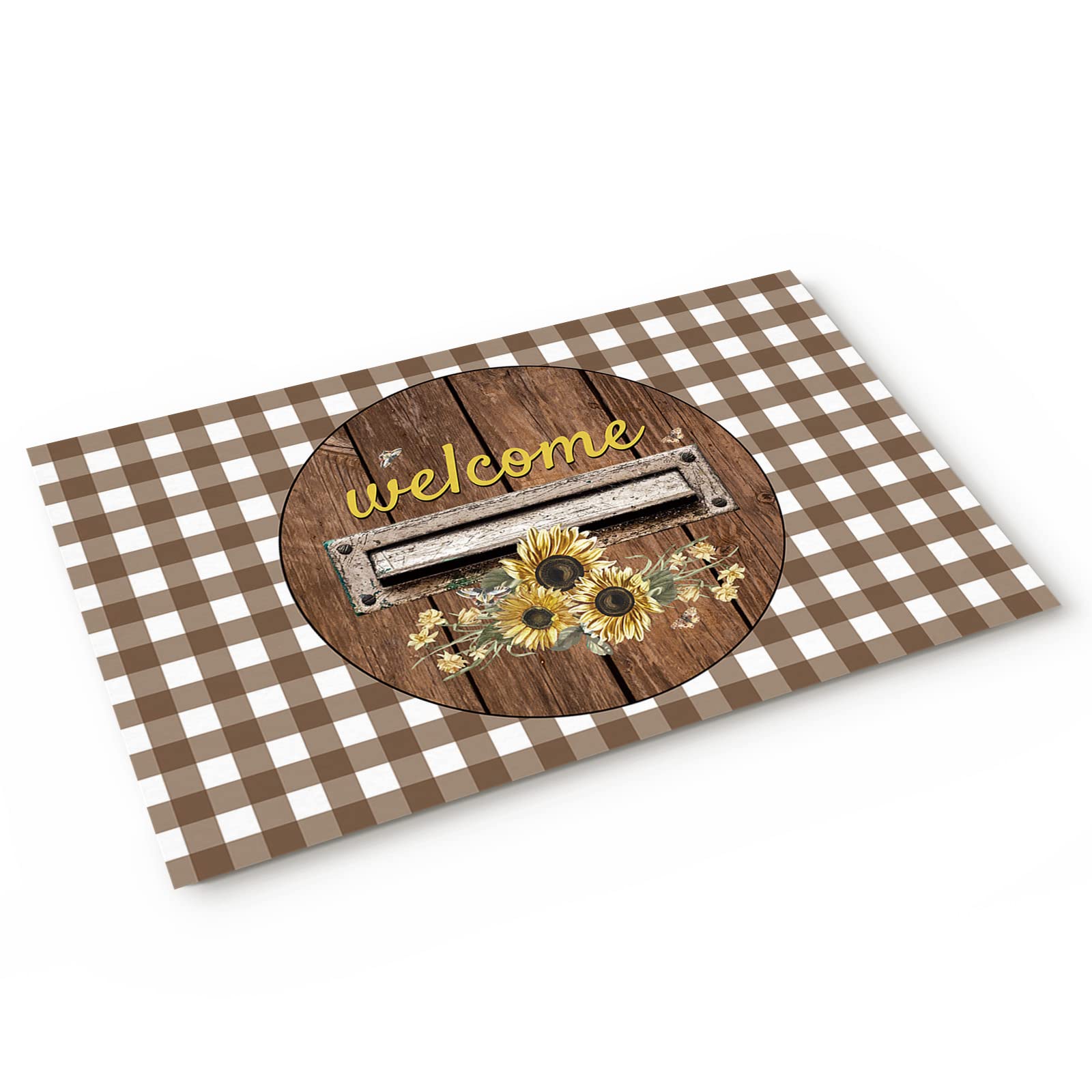 Farmhouse Welcome Mat - Non-Slip 18x30 Outdoor Doormat for Entryway & Home Decor