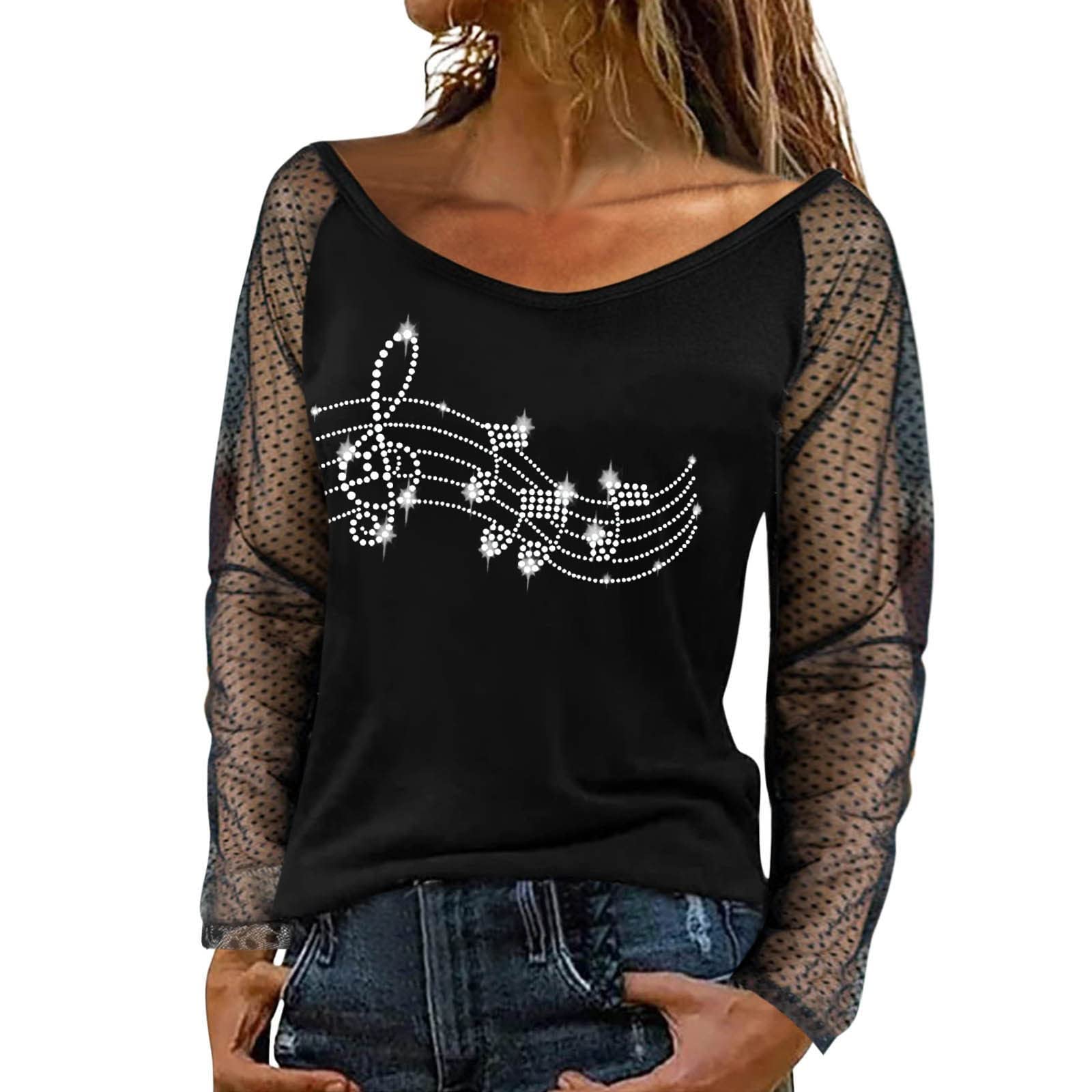 ZEFOTIM Funny Valentine's Day Print Tops for Women - Vintage Single Shoulder Long Sleeve Tunic Blouse - Perfect for Date Nights, Parties & Casual Wear