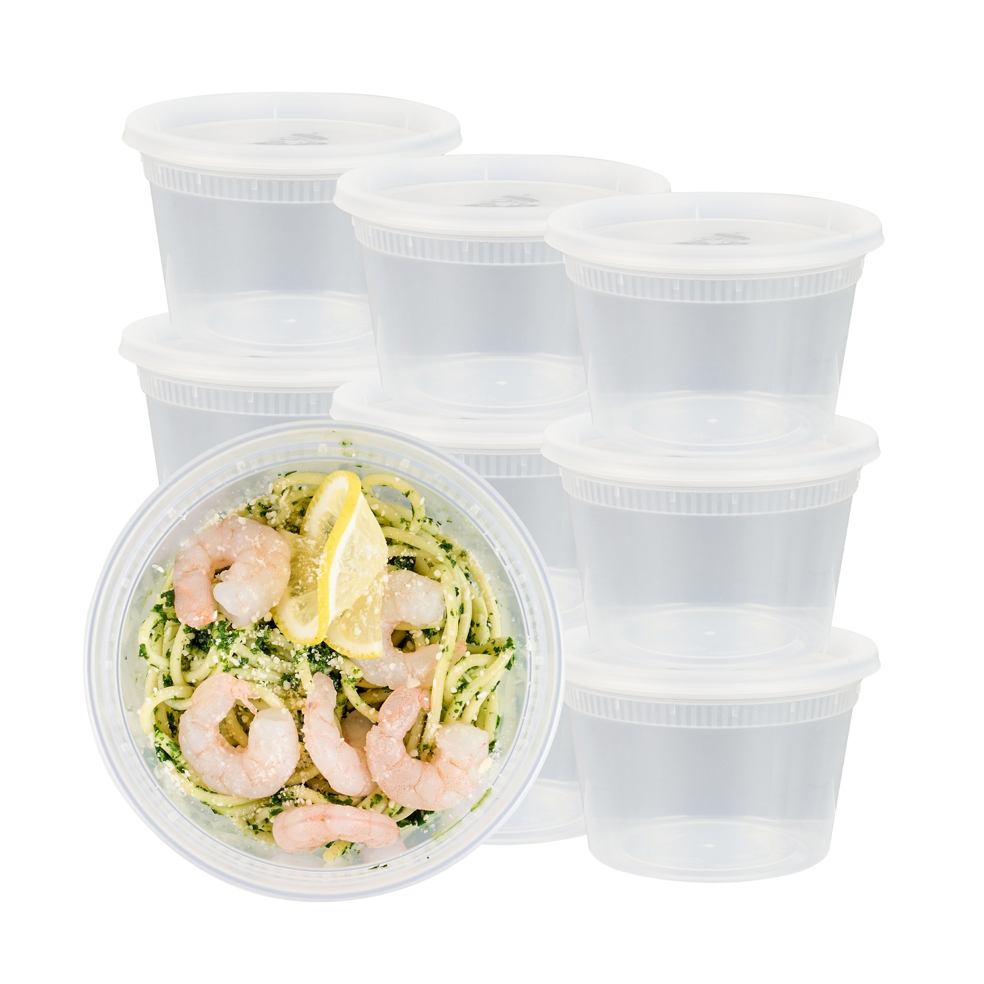 16 oz Round Clear Plastic Soup Containers with Lids - Microwave Safe, 4.5